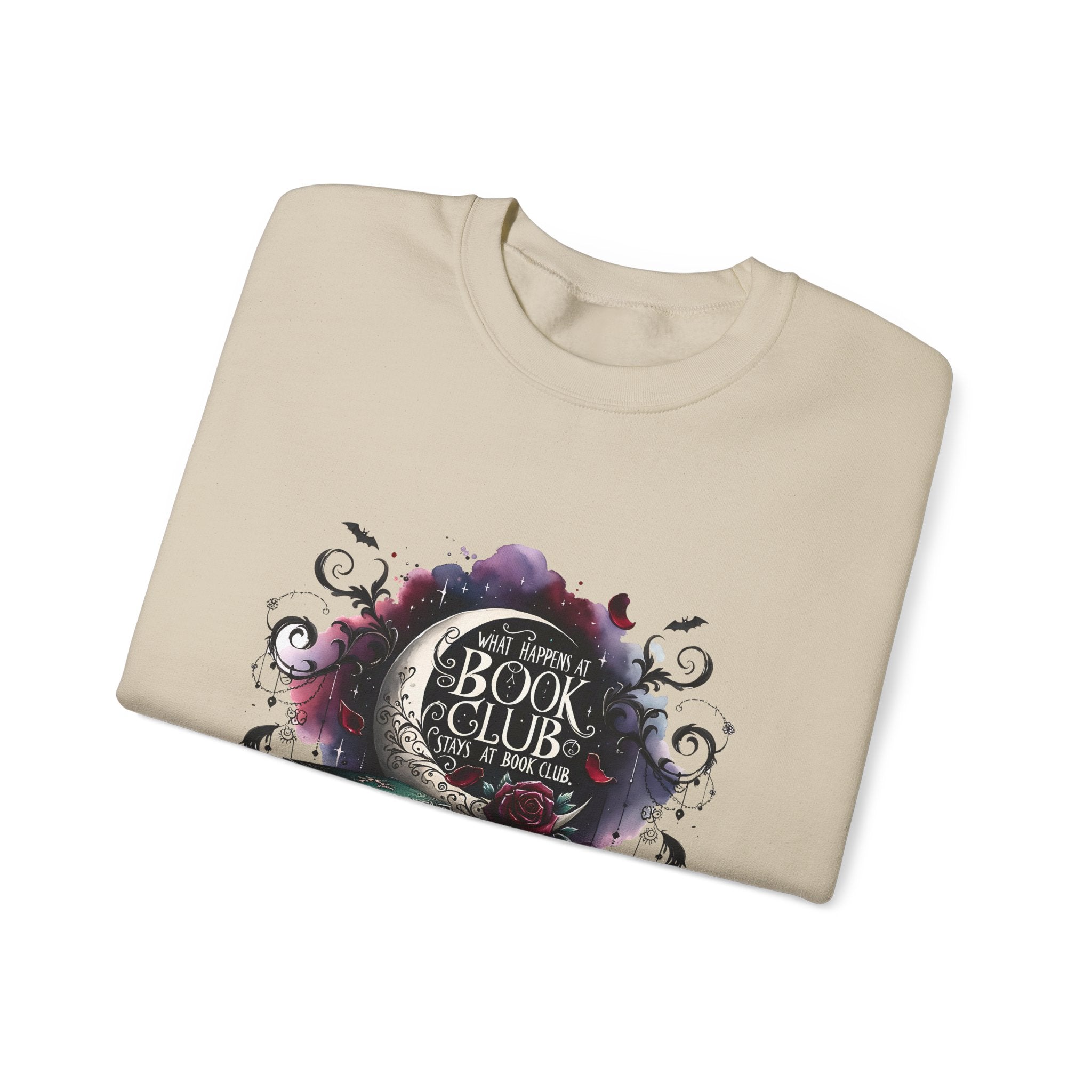 Book Club Crewneck Sweatshirt — Cozy Literary Stack & Tea Design