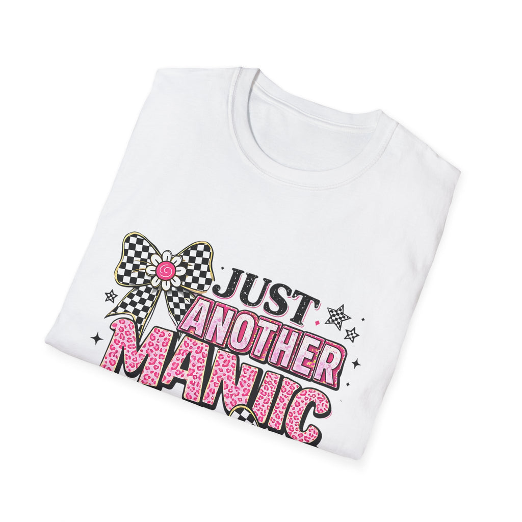 Manic Mom Day T-Shirt — "Just Another Manic Mom Day" Pink Ribbon Graphic Tee