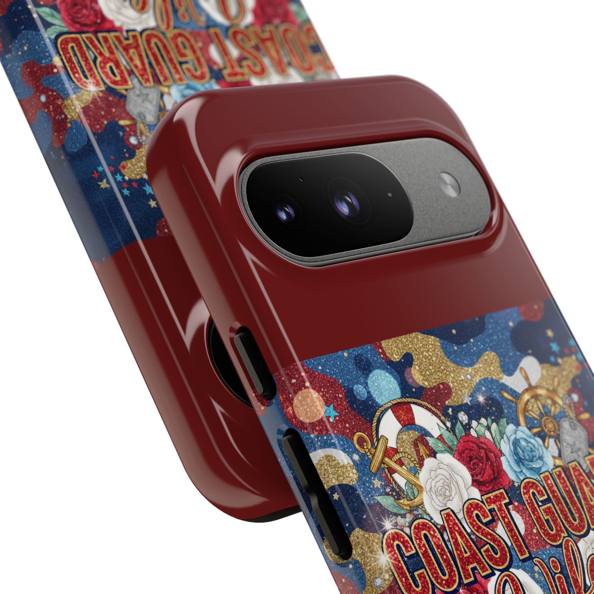Coast Guard Wife Tough Phone Case — Patriotic Anchor & Lifebuoy Design
