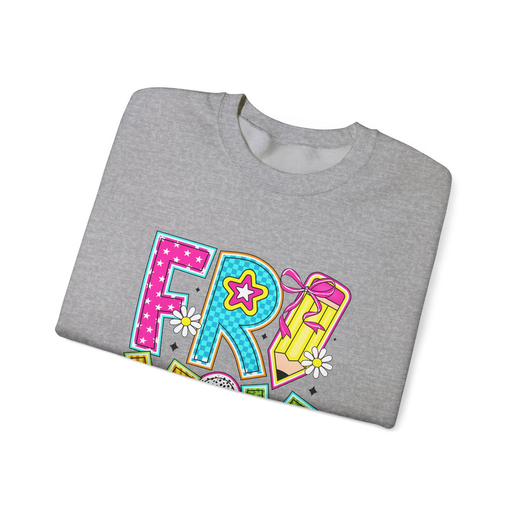 Fro-Yay Crewneck Sweatshirt — Colorful Retro Cartoon Graphic