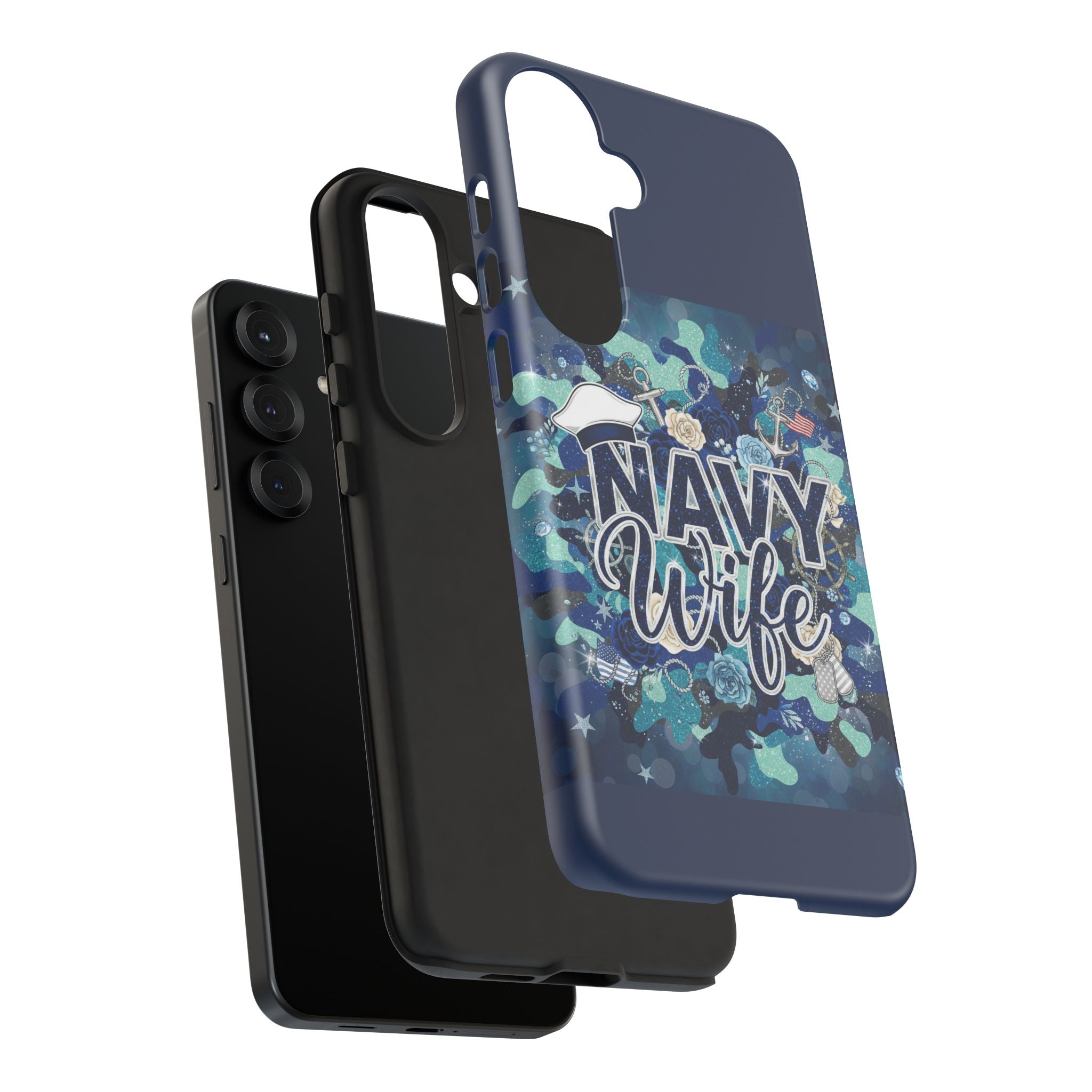 Navy Wife Tough Phone Case — Camouflage Military Tribute Protective Cover