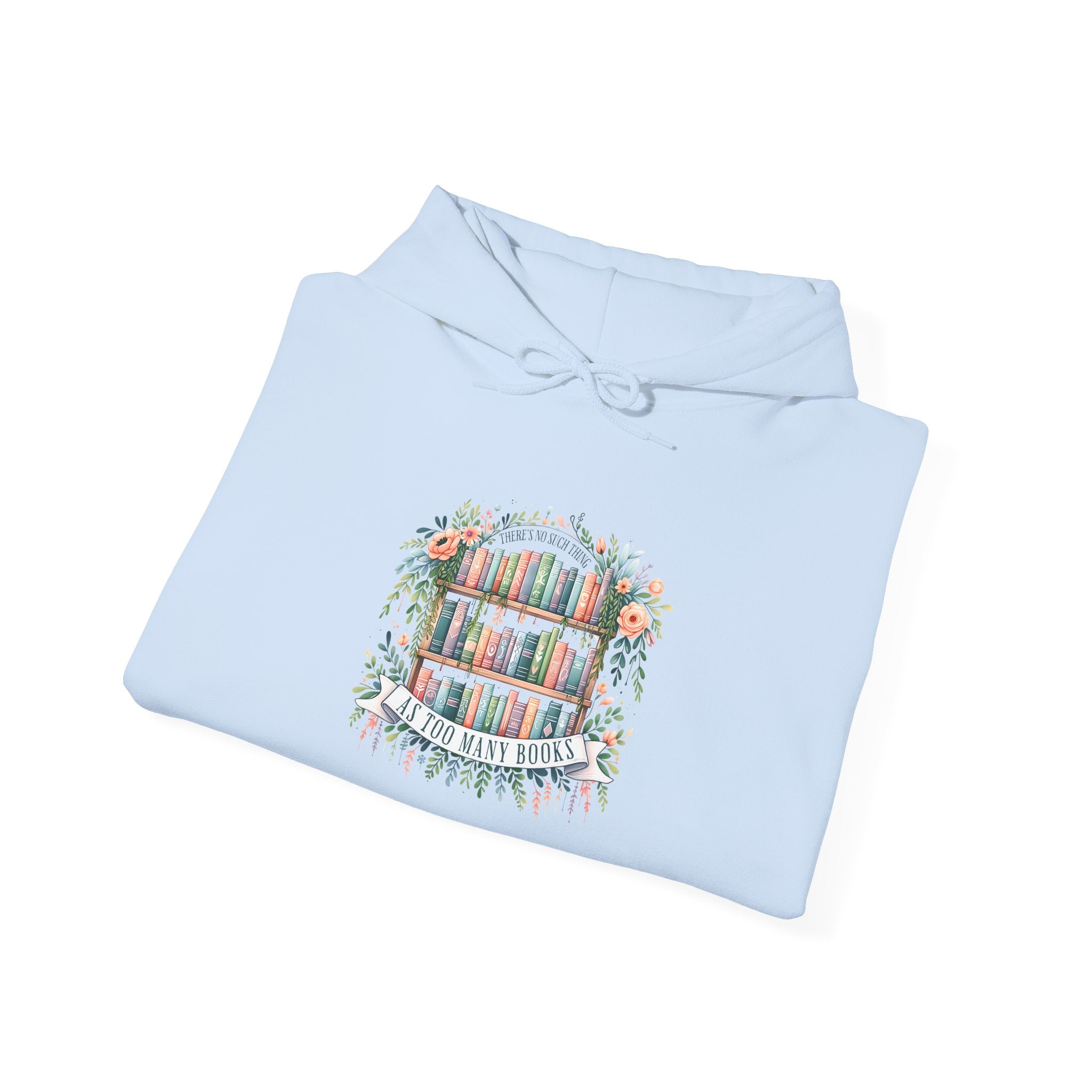 Reading Nook Hoodie — Cozy Bookshelf Floral Graphic Sweatshirt