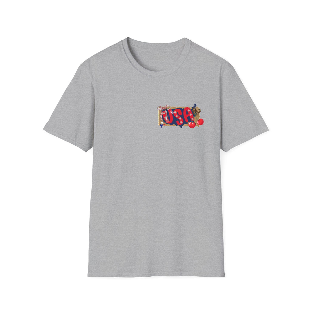 USA Collage T-Shirt — Patriotic Route 66 & Americana Graphic Tee