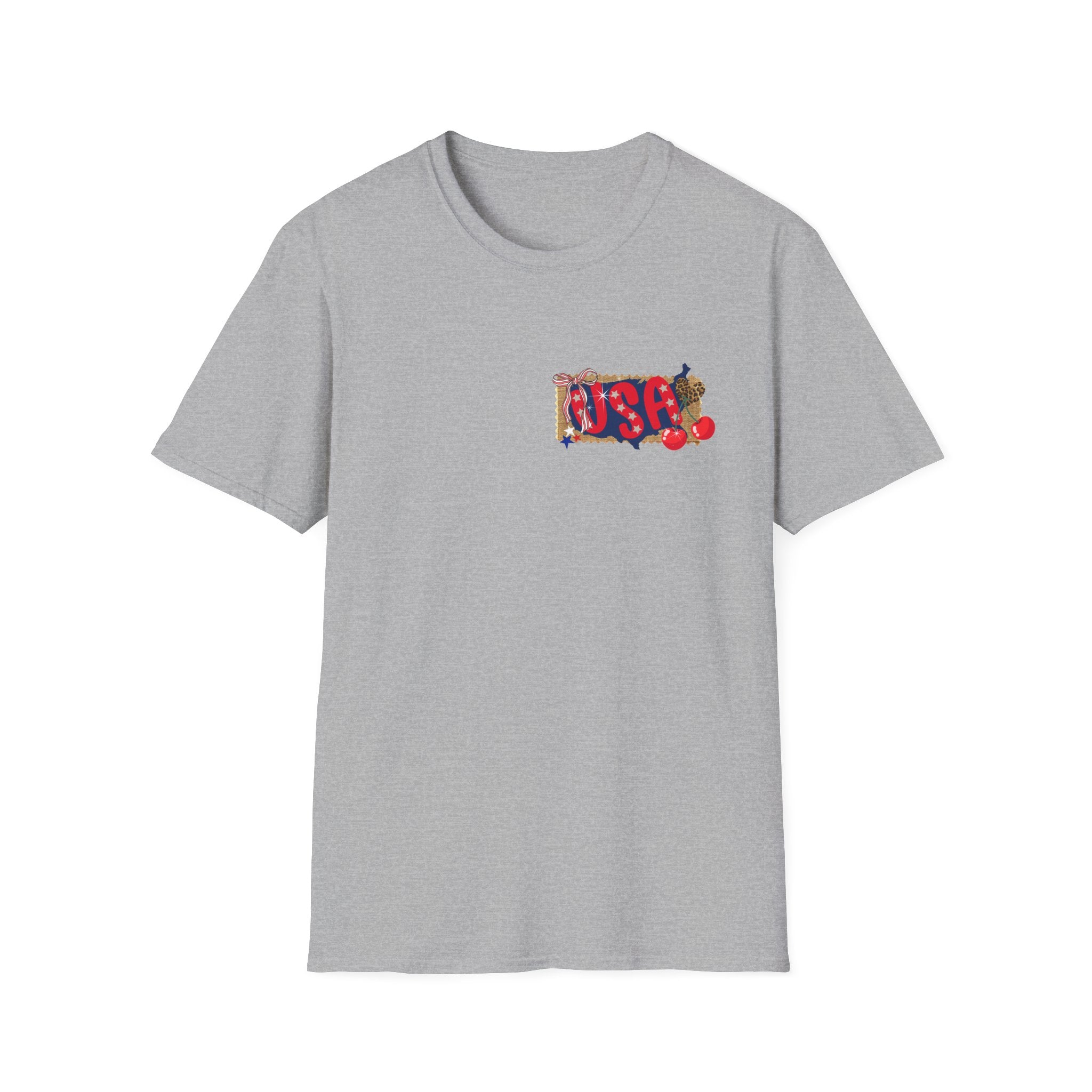 USA Collage T-Shirt — Patriotic Route 66 & Americana Graphic Tee