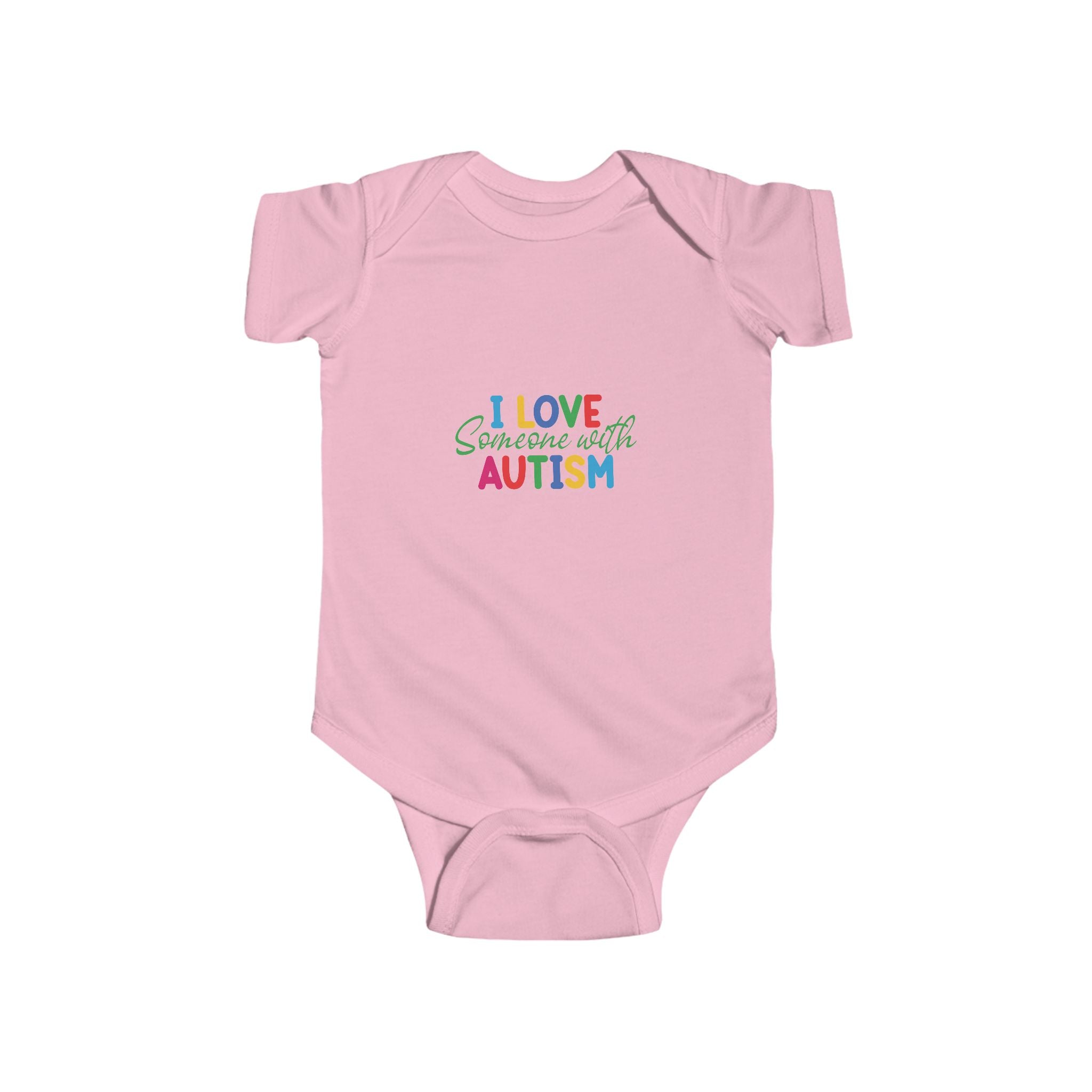 Autism Awareness Baby Bodysuit - "I Love Someone With Autism" Colorful Infant Onesie