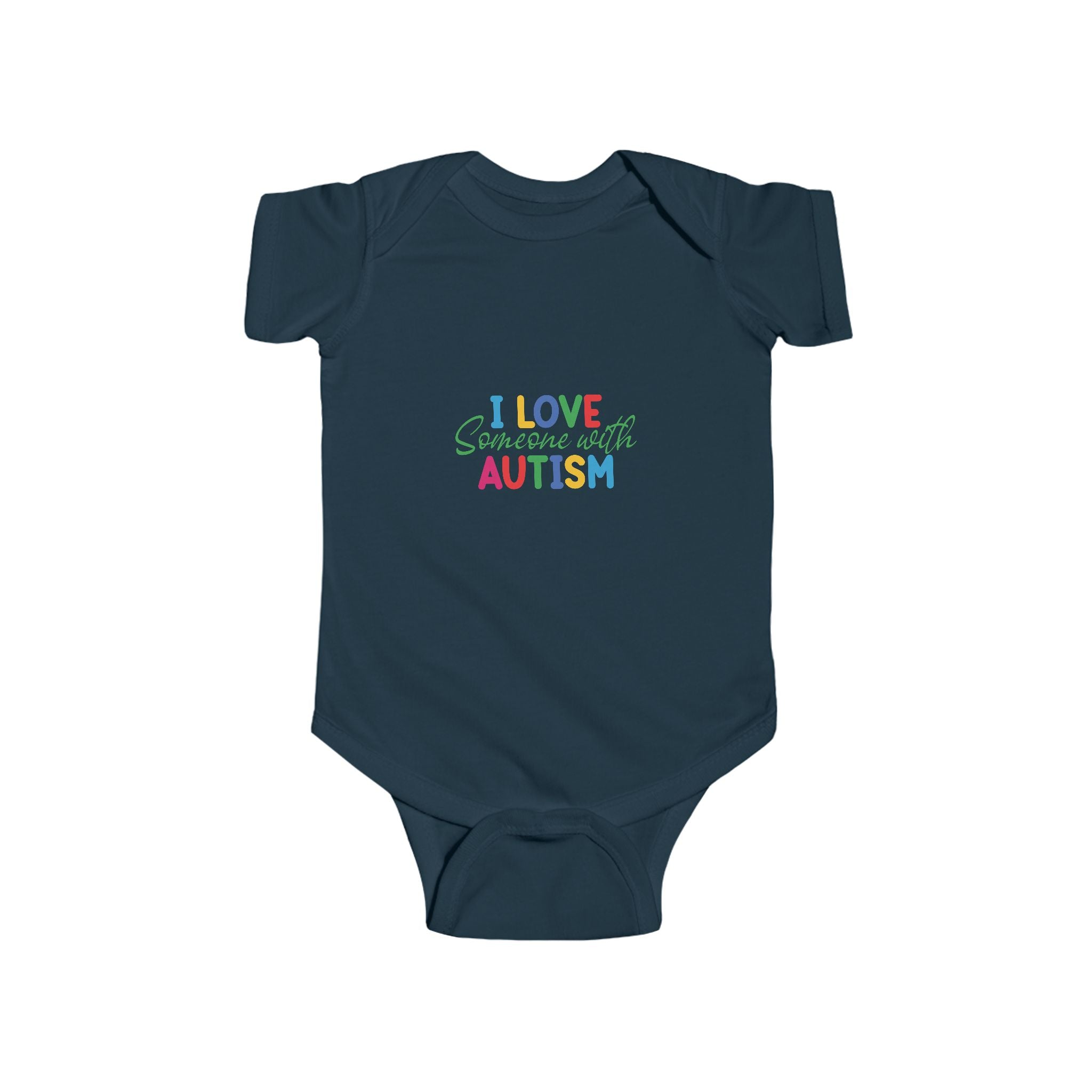 Autism Awareness Baby Bodysuit - "I Love Someone With Autism" Colorful Infant Onesie