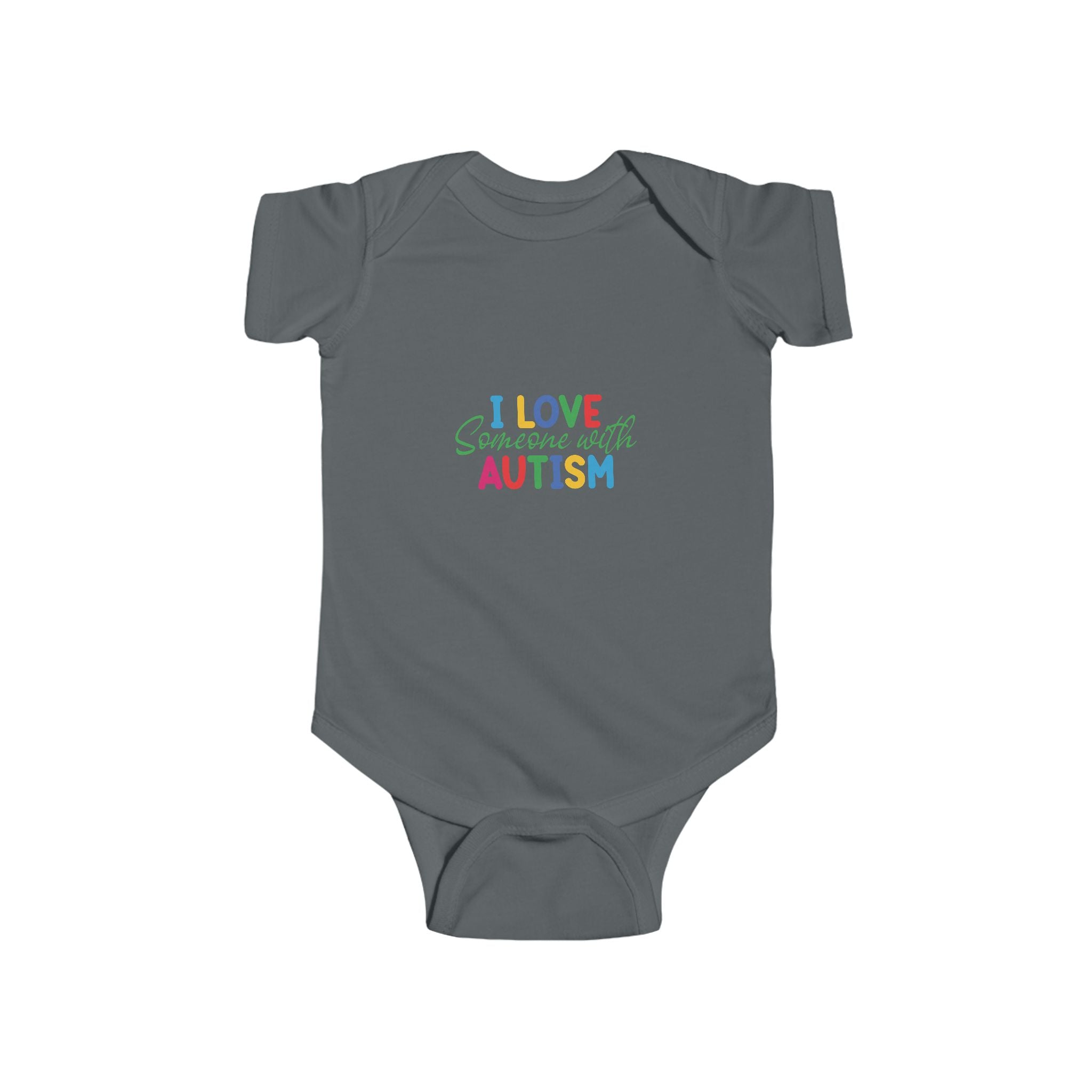 Autism Awareness Baby Bodysuit - "I Love Someone With Autism" Colorful Infant Onesie