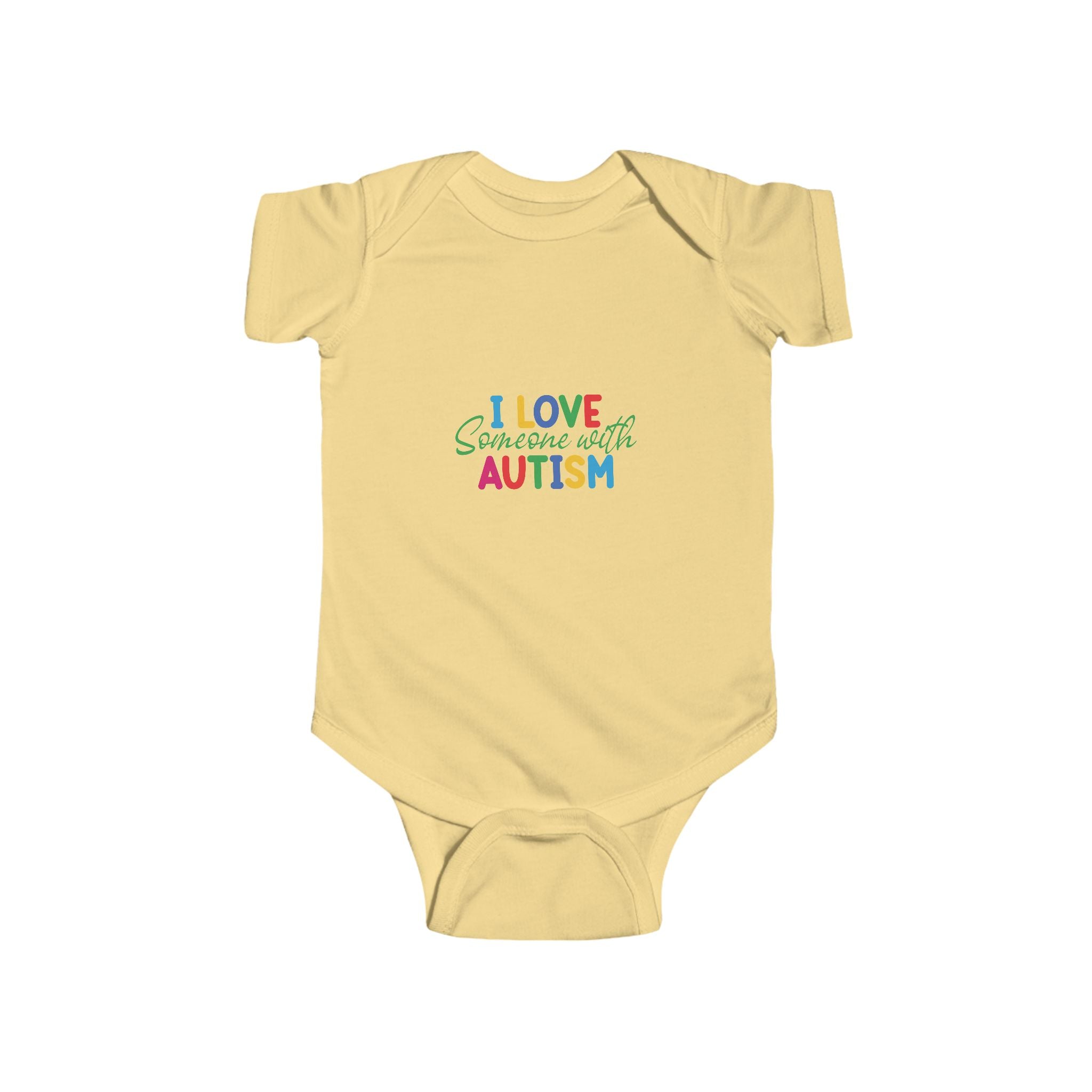 Autism Awareness Baby Bodysuit - "I Love Someone With Autism" Colorful Infant Onesie