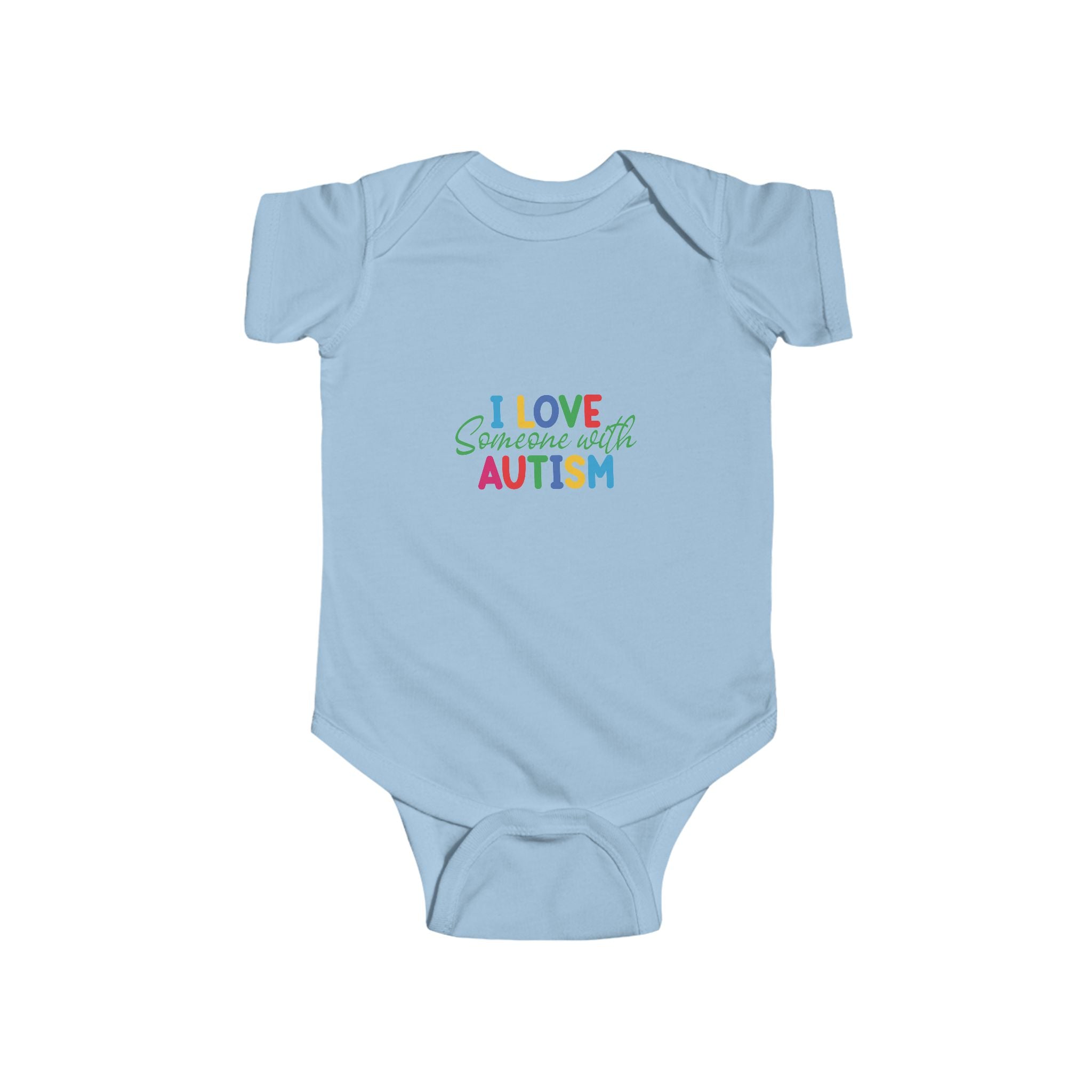 Autism Awareness Baby Bodysuit - "I Love Someone With Autism" Colorful Infant Onesie