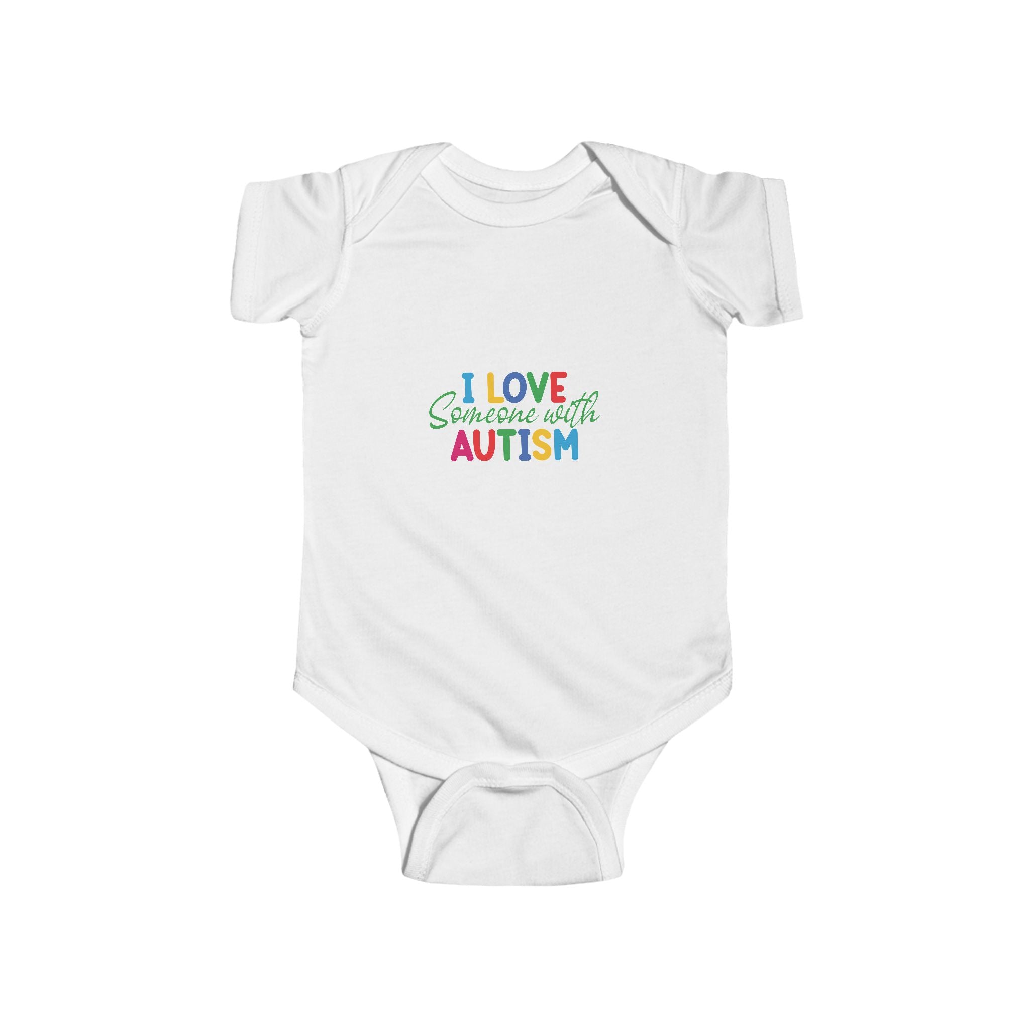 Autism Awareness Baby Bodysuit - "I Love Someone With Autism" Colorful Infant Onesie