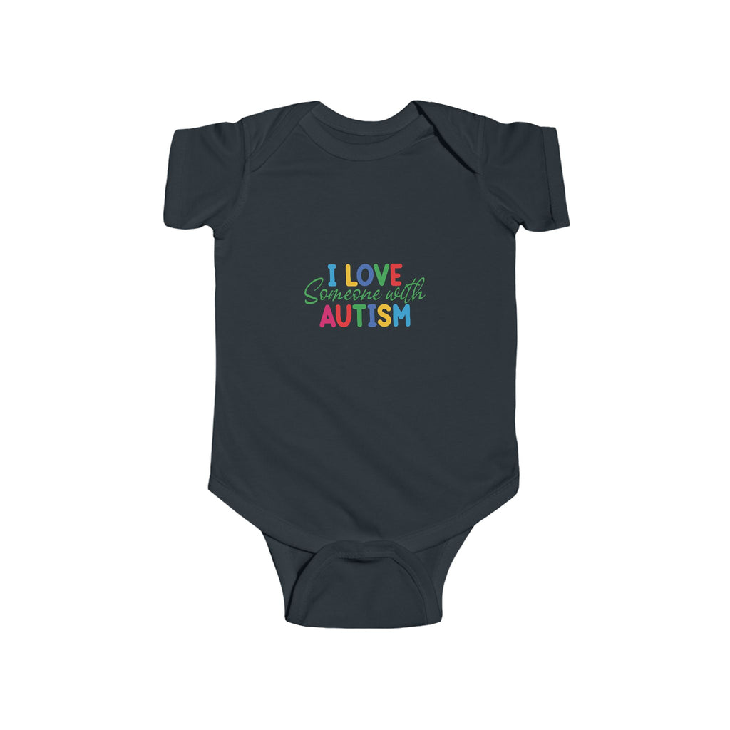 Autism Awareness Baby Bodysuit - "I Love Someone With Autism" Colorful Infant Onesie