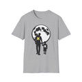 Moonwalk Father & Son T‑Shirt — Silhouette with Moon & Yellow Patch