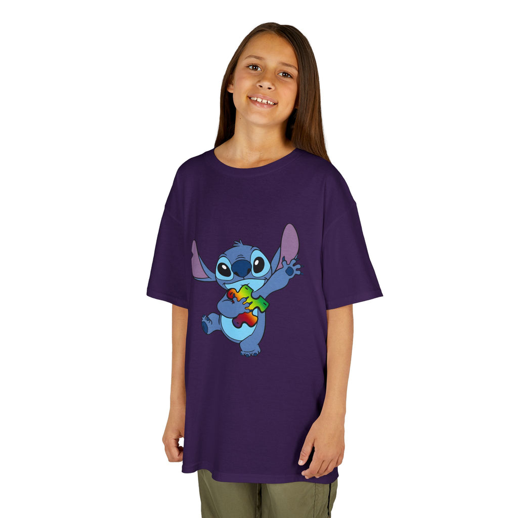 Kids Tee — Cute Stitch Holding Heart Graphic