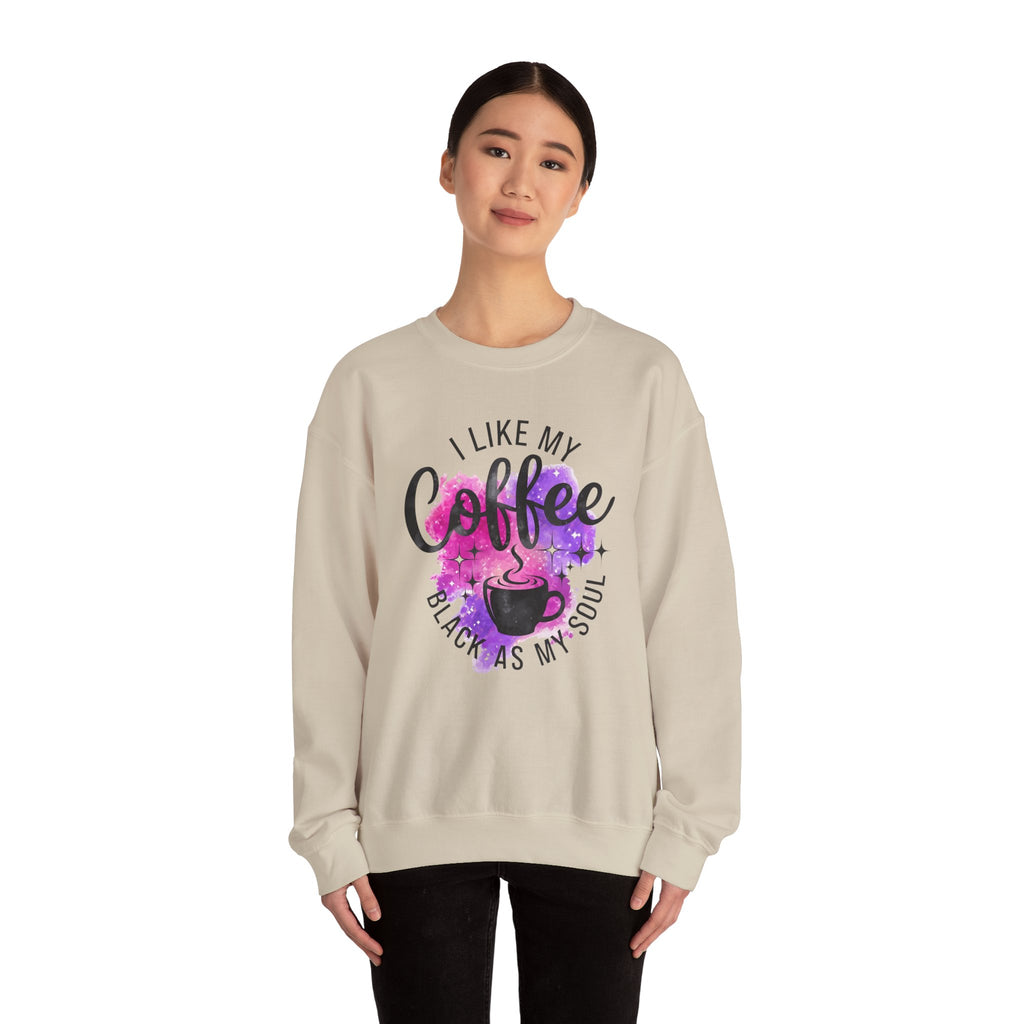 Coffee Sweatshirt — "I Like My Coffee Black as My Soul" Crewneck
