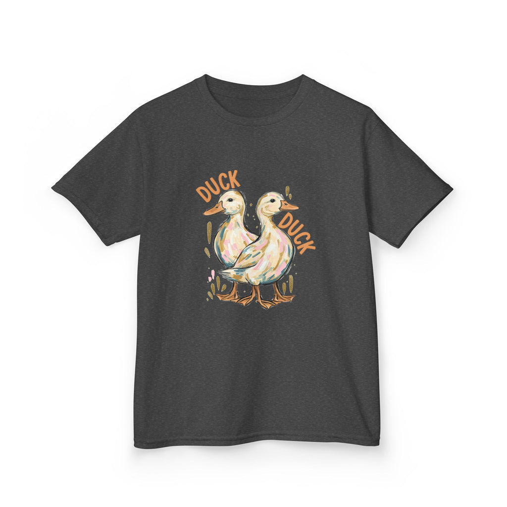 Kids Tee — Cute Duck & Goose Illustration ("Duck Duck" Front, "Goose" Back)