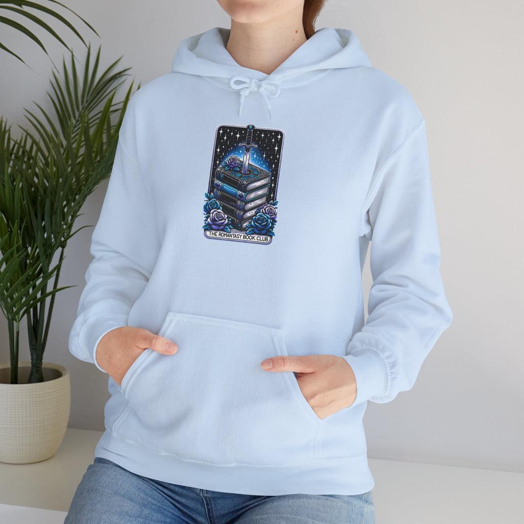 Celestial Books Hoodie — 'Read Between the Stars' Night Sky Book Lover Sweatshirt
