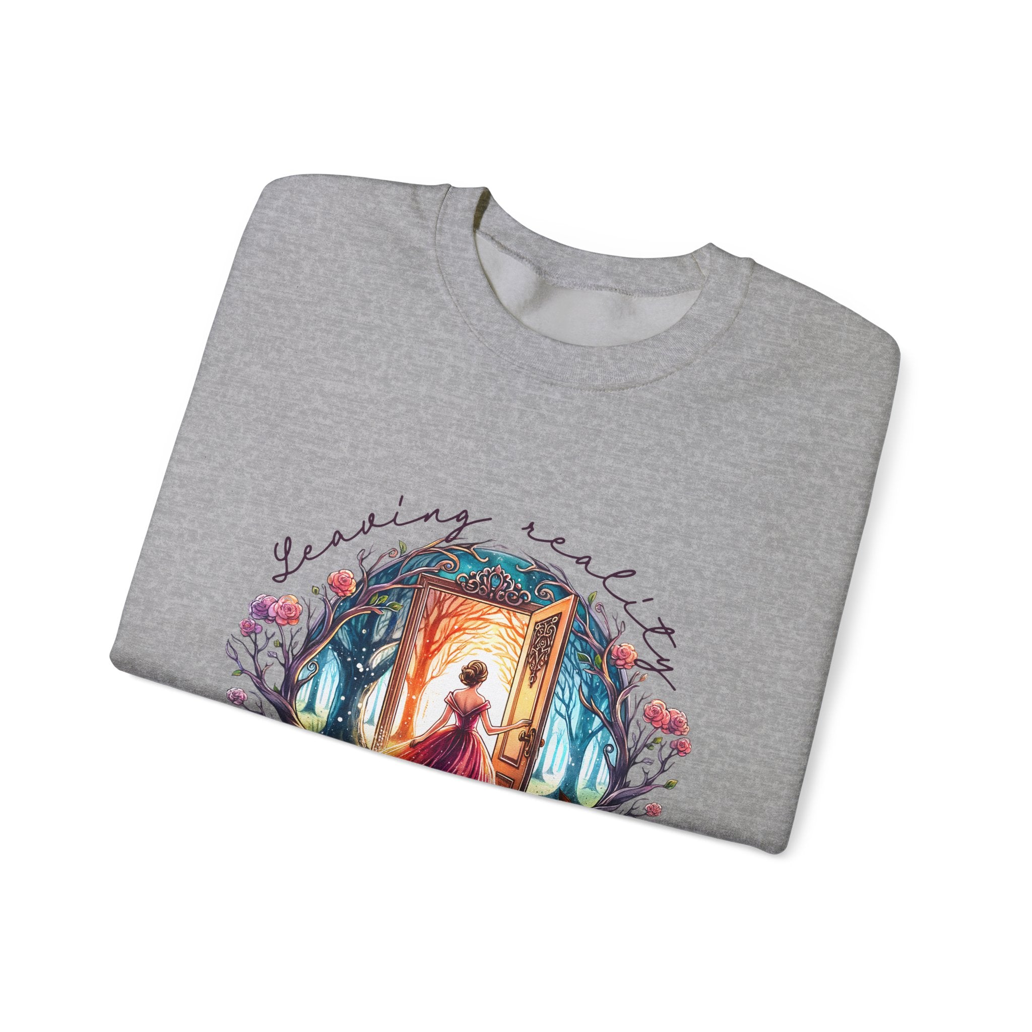 Crewneck Sweatshirt — 'Leaving Yesterday, Wearing Tomorrow' Fantasy Woman Art