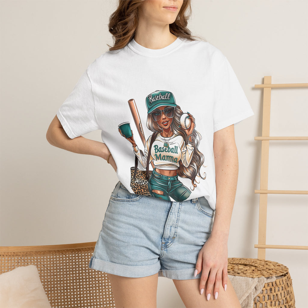 Baseball Mama T-Shirt — Cute Mom Baseball Tee with Bat & Ball Graphic