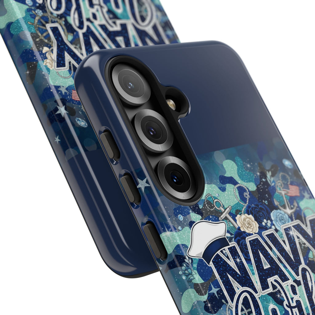 Navy Wife Tough Phone Case — Camouflage Military Tribute Protective Cover