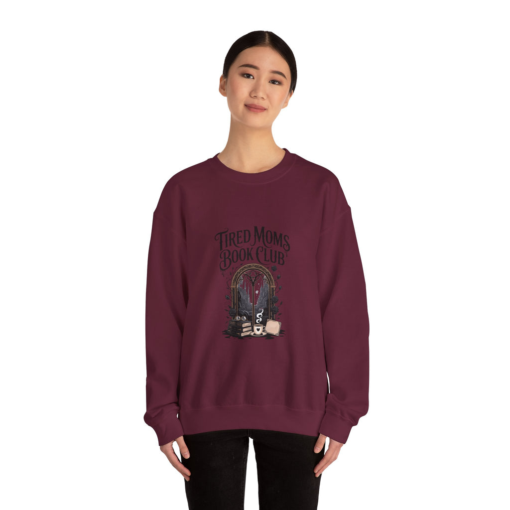 Tired Moms Book Club Sweatshirt — Cozy Reading Crewneck for Booklover Moms