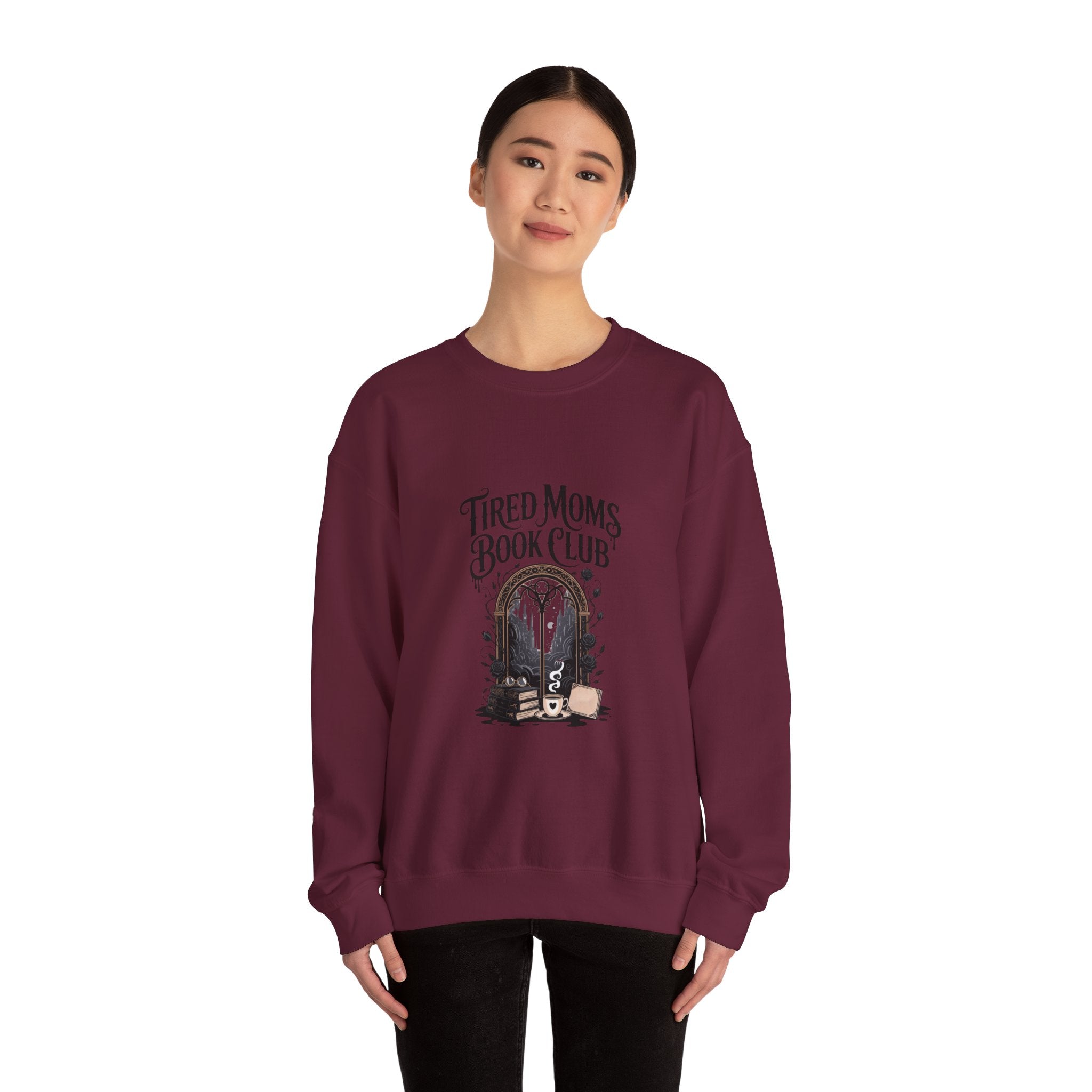 Tired Moms Book Club Sweatshirt — Cozy Reading Crewneck for Booklover Moms