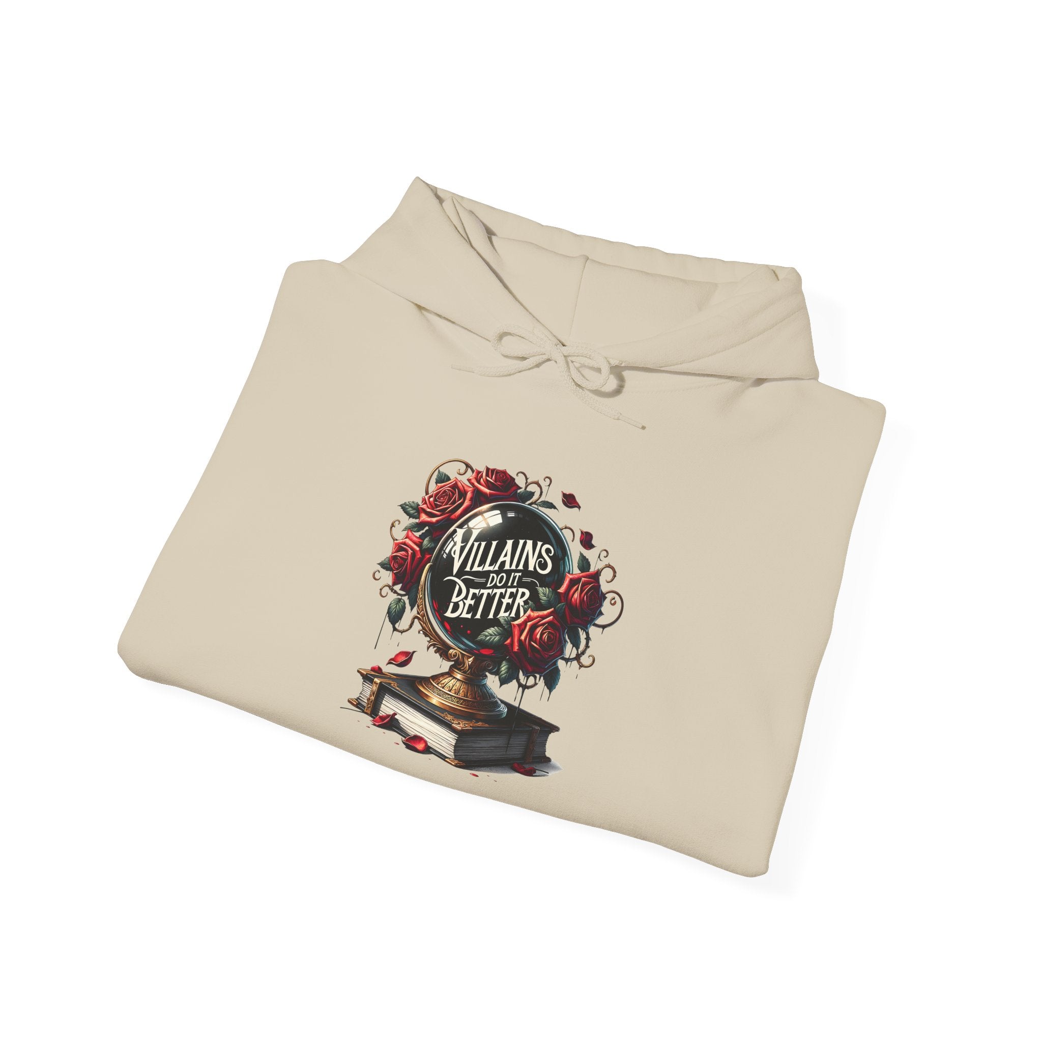 Villains Are Better Hoodie — Gothic Book & Rose Graphic Sweatshirt