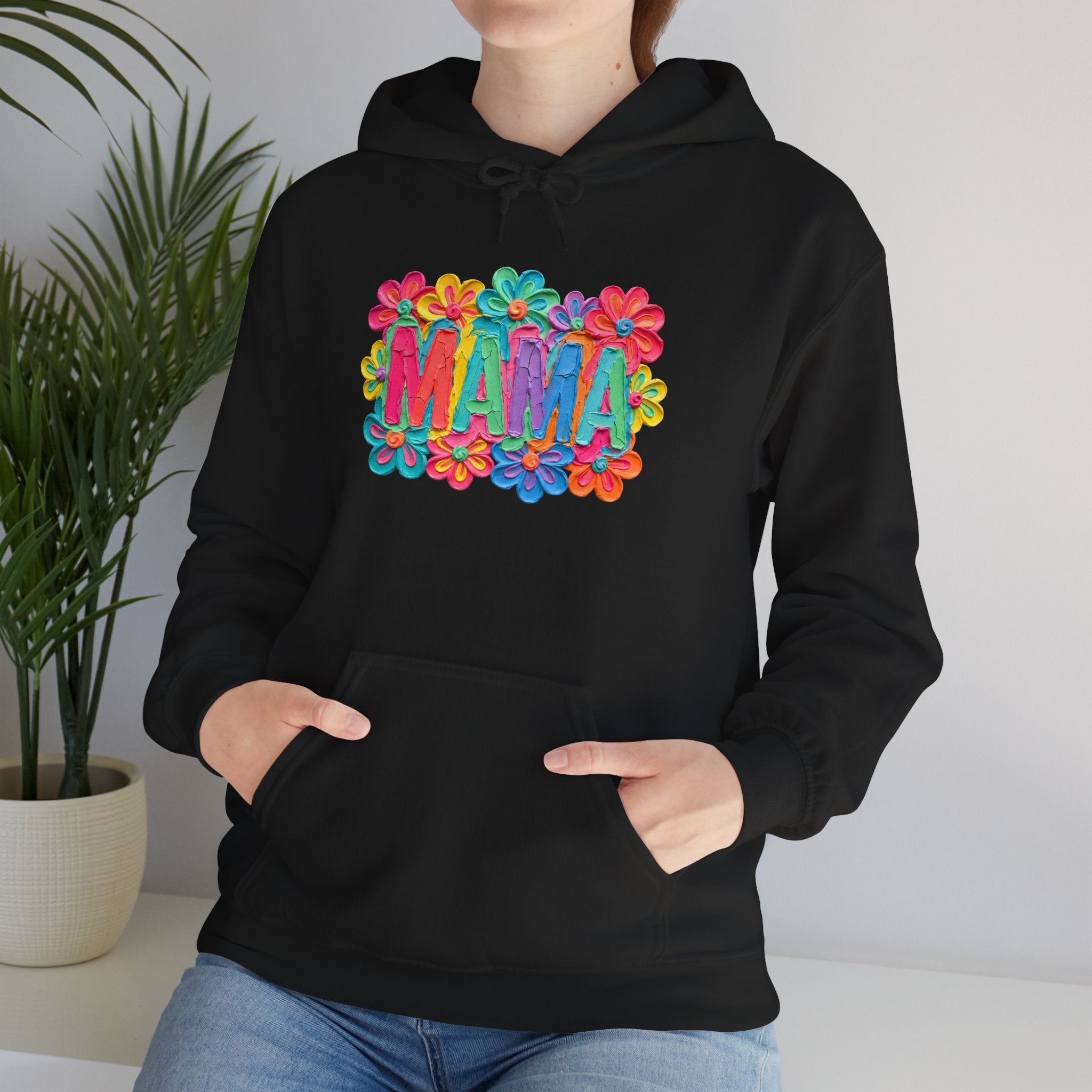 Hoodie "Mama" Colorful Floral Design – Mother's Day Cozy Pullover