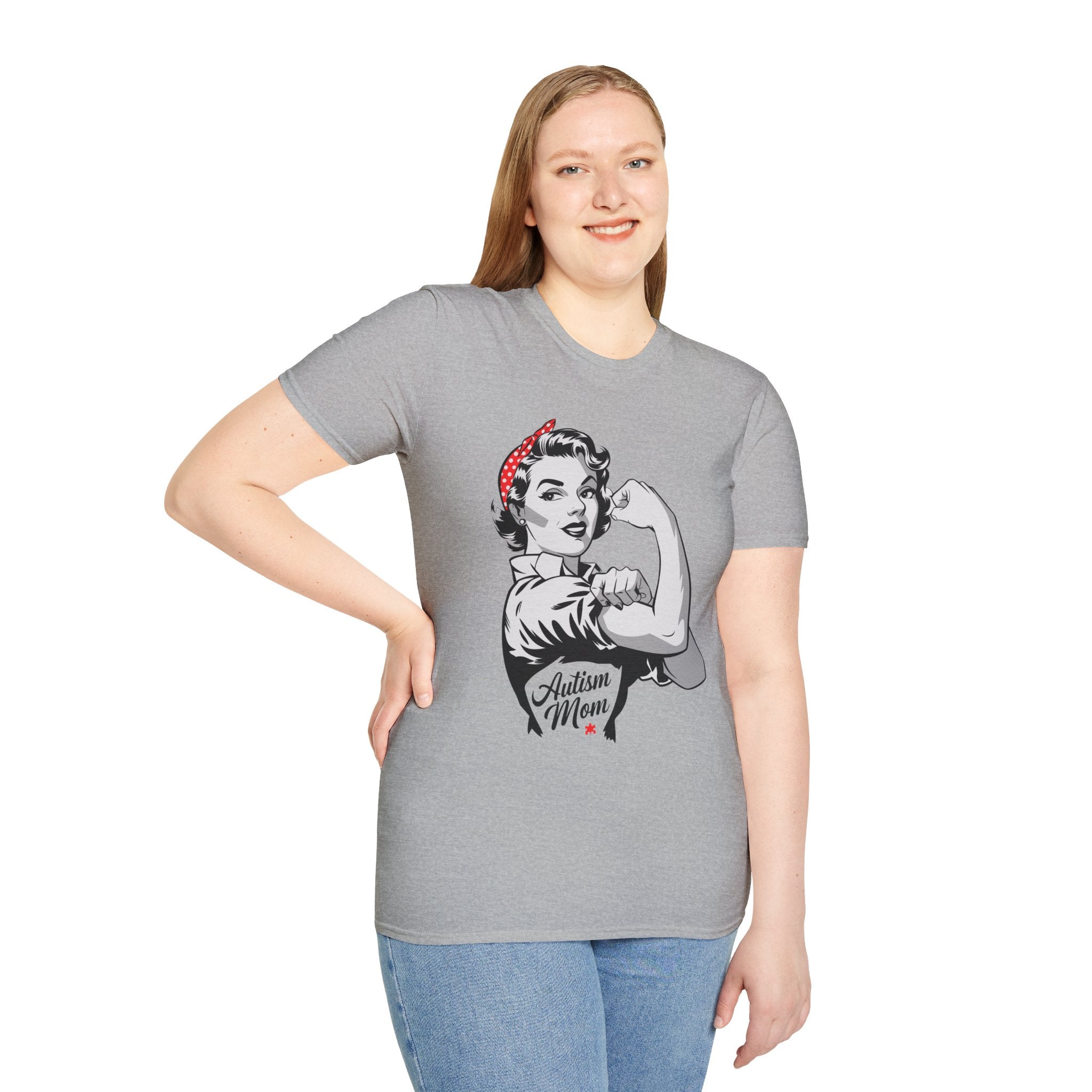 Autism Mom Rosie Riveter T-Shirt — Proud Autism Awareness Tee