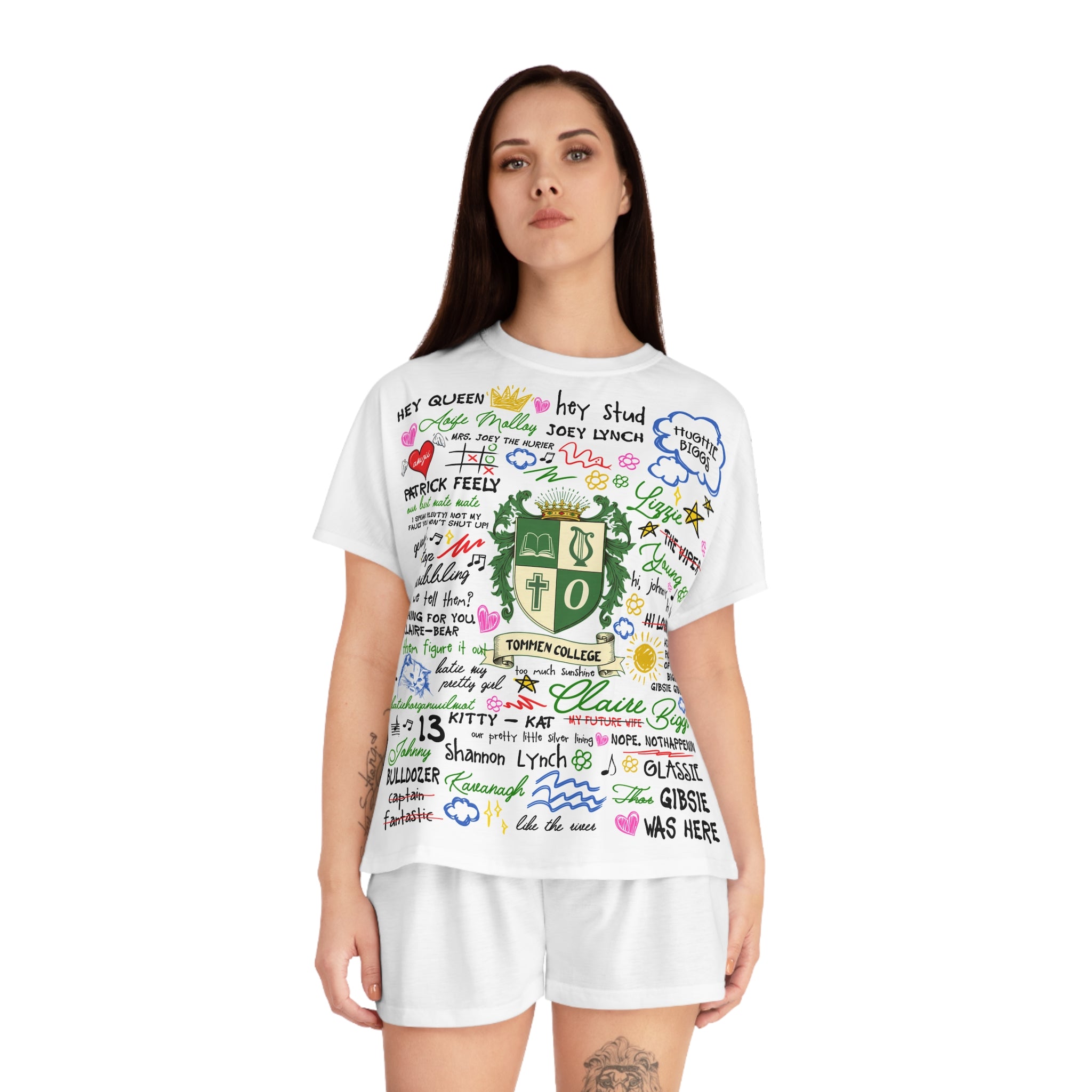 Women’s Pajama Set — 'For Keeps? For Keeps' Cozy Short Sleepwear with Playful Graphic Back