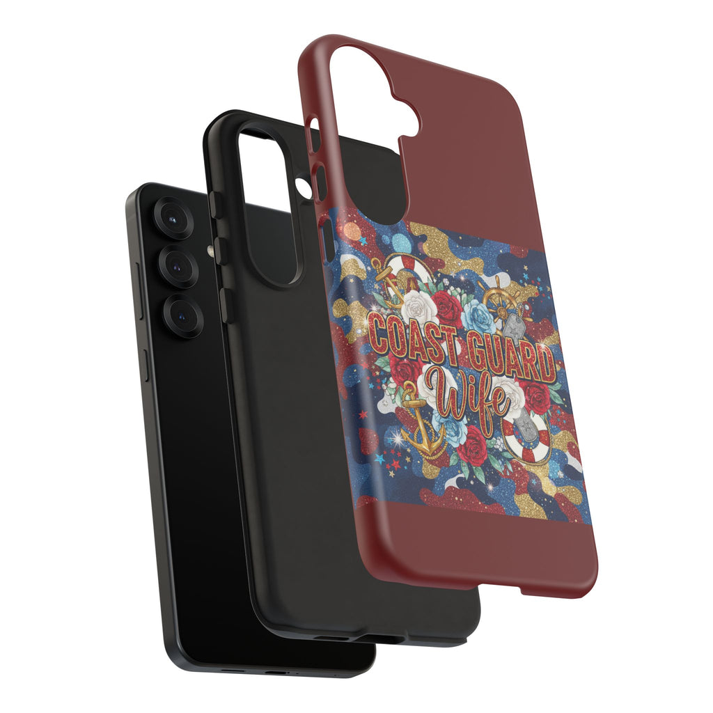 Coast Guard Wife Tough Phone Case — Patriotic Anchor & Lifebuoy Design