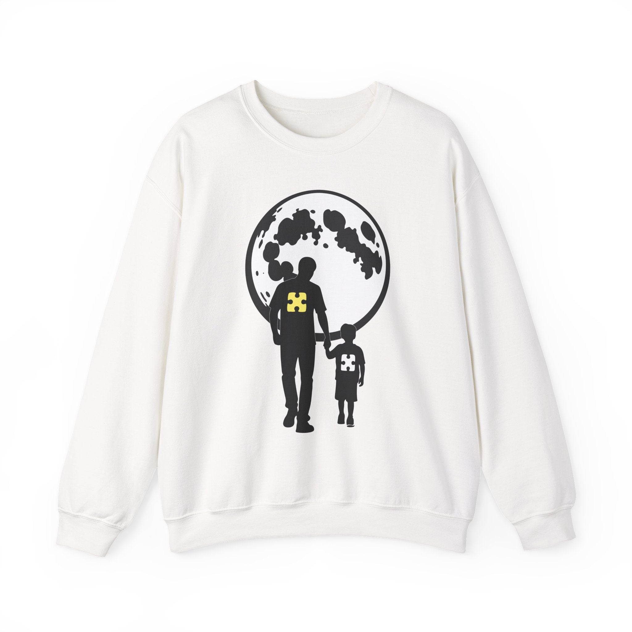Crewneck Sweatshirt – Moonlit Parent & Child Silhouette Graphic