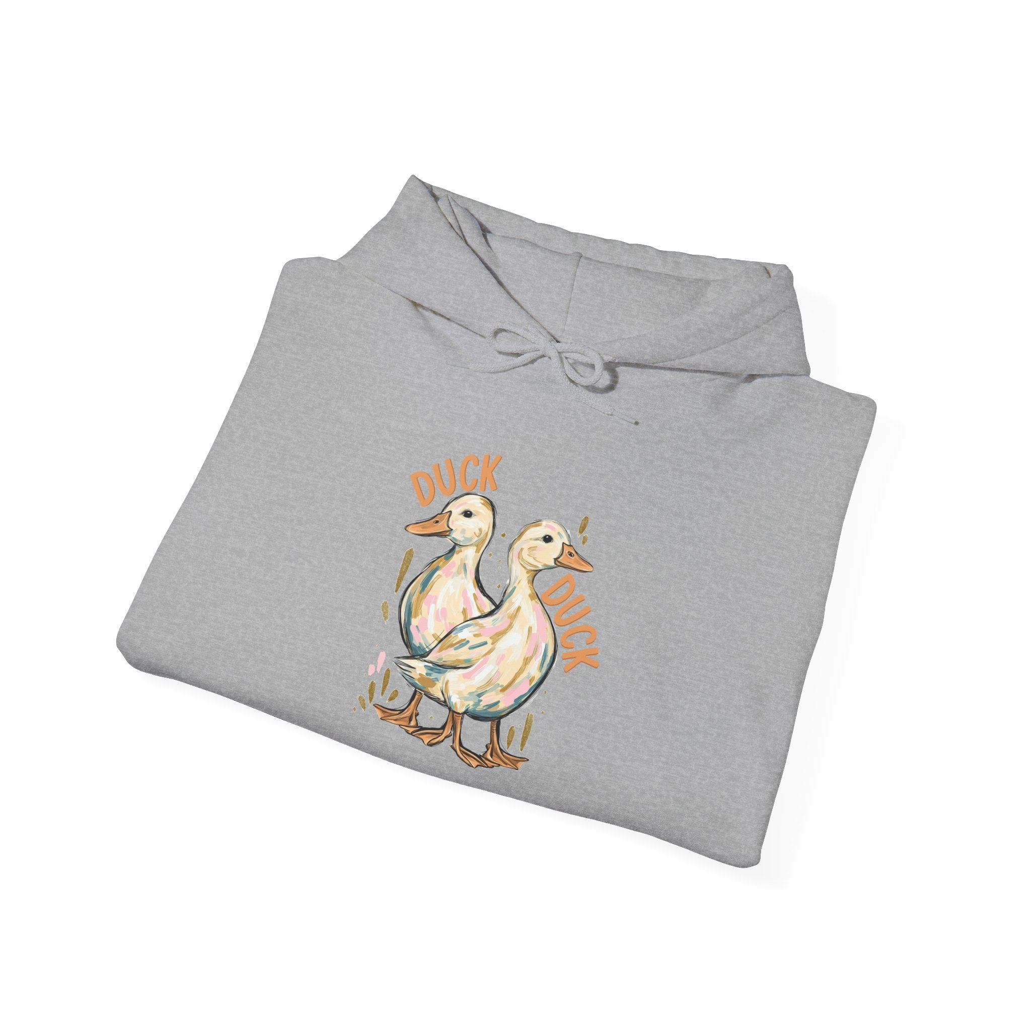 Duck & Goose Hoodie — Cute Waterfowl Graphic Pullover ("Duck Duck" Front, "Goose" Back)