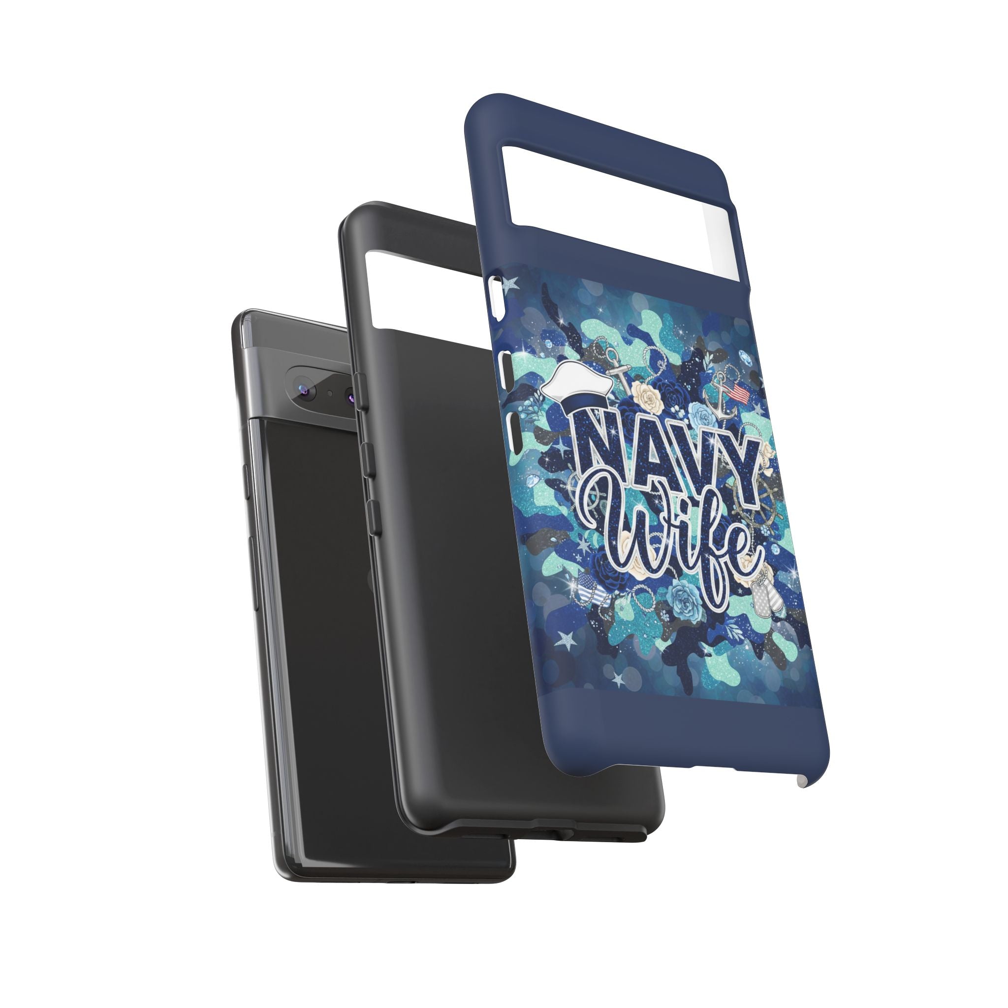 Navy Wife Tough Phone Case — Camouflage Military Tribute Protective Cover