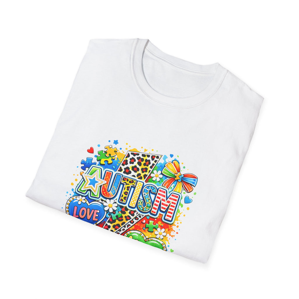Autism Awareness T-Shirt – Love • Accept • Understand Colorful Puzzle Heart Design