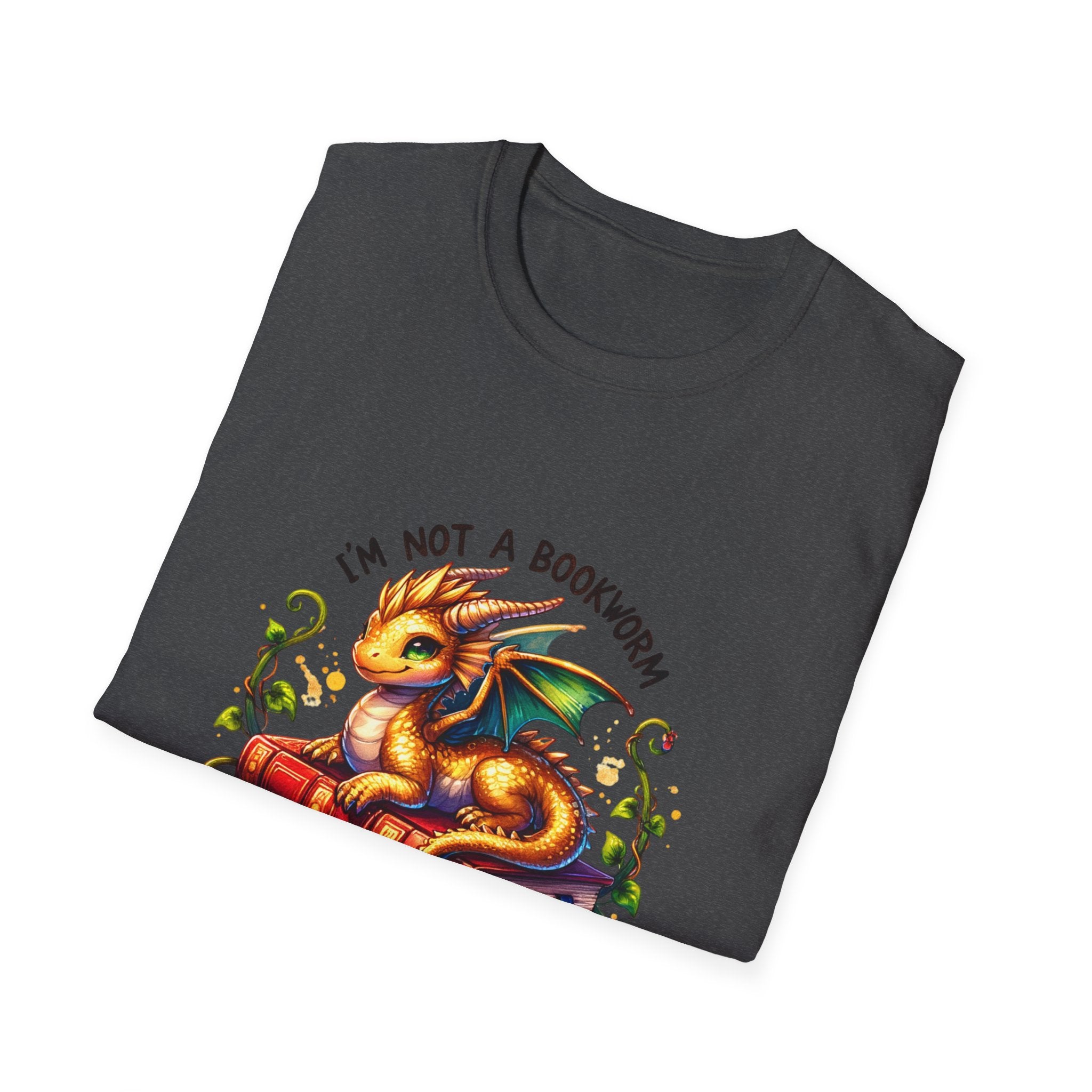 Book Dragon T-Shirt — "I'm Not a Bookworm, I'm a Book Dragon" Reading Tee