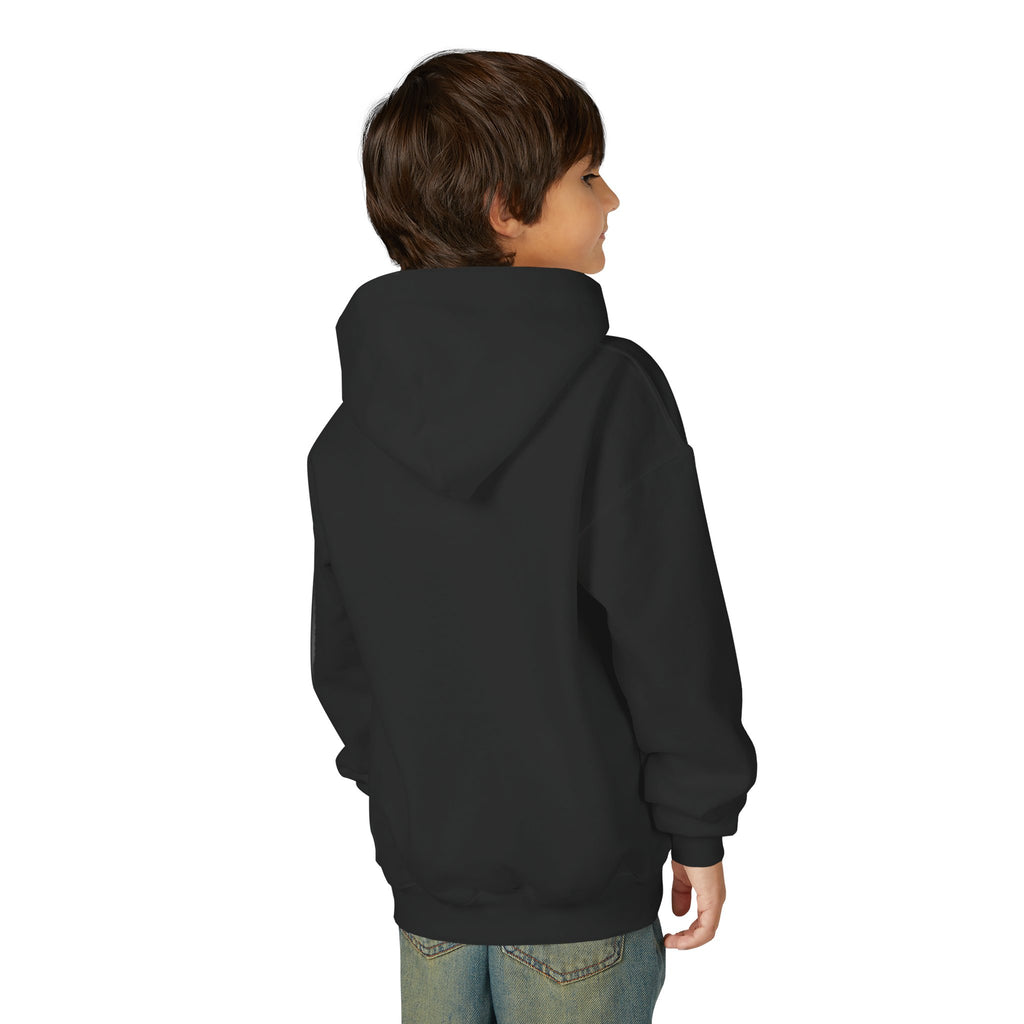 Youth Hoodie — Colorful Pixel Character 'BRUH' Graphic