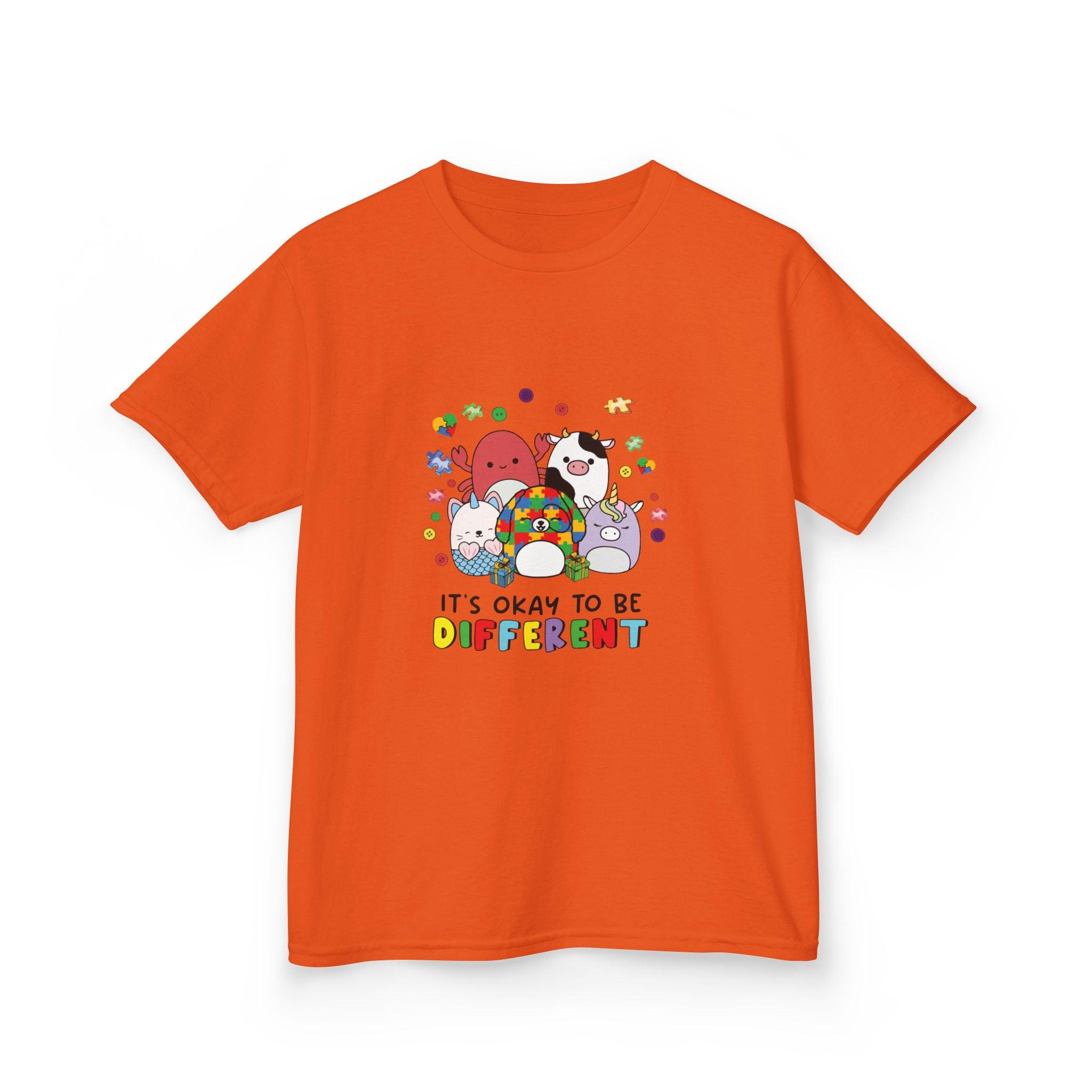 Kids Tee — "It's Okay to Be Different" Colorful Diversity Cartoon Shirt