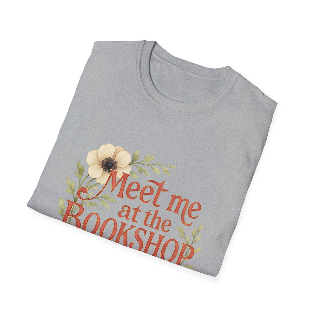 Bookshop T-Shirt — "Meet Me at the Bookshop" Floral Reader Tee