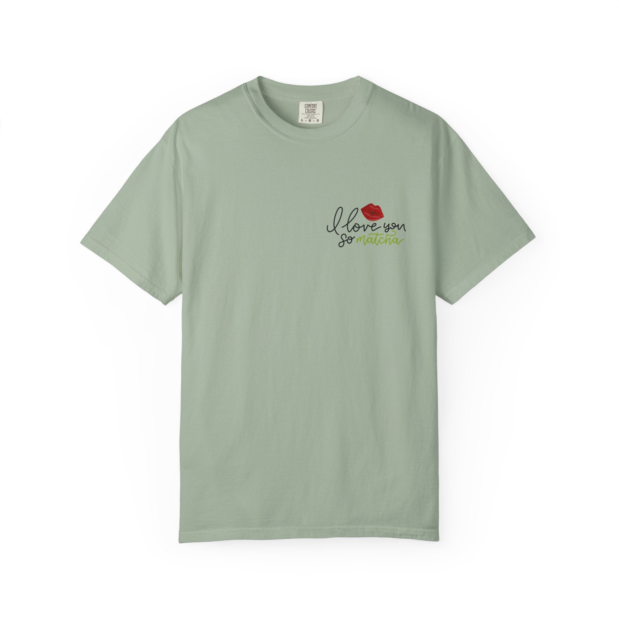 T-Shirt — "I Love You For Matcha" Graphic Tee with Leopard Heart & Matcha Cup