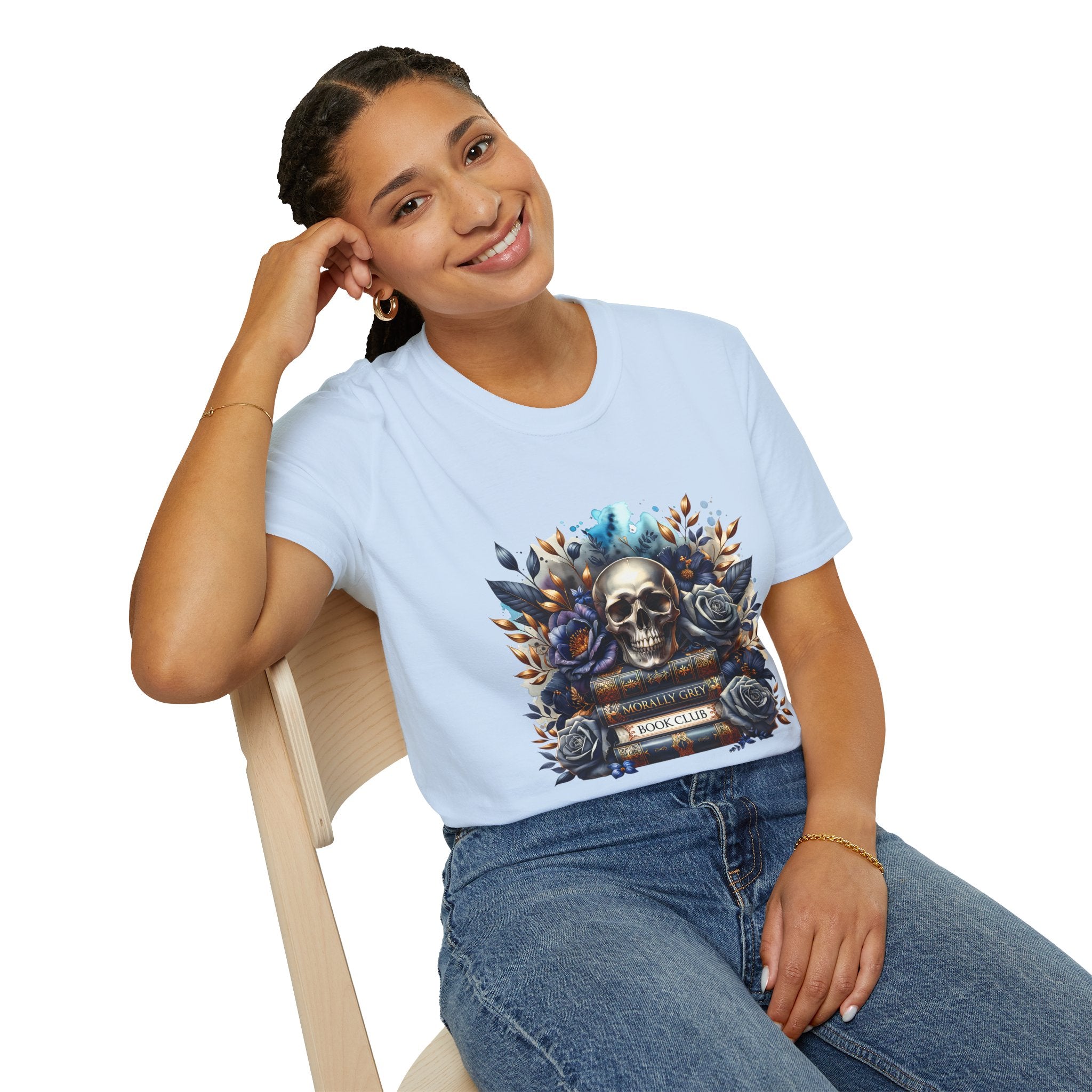 Skull & Roses Book Club T-Shirt — Gothic Literary Graphic Tee
