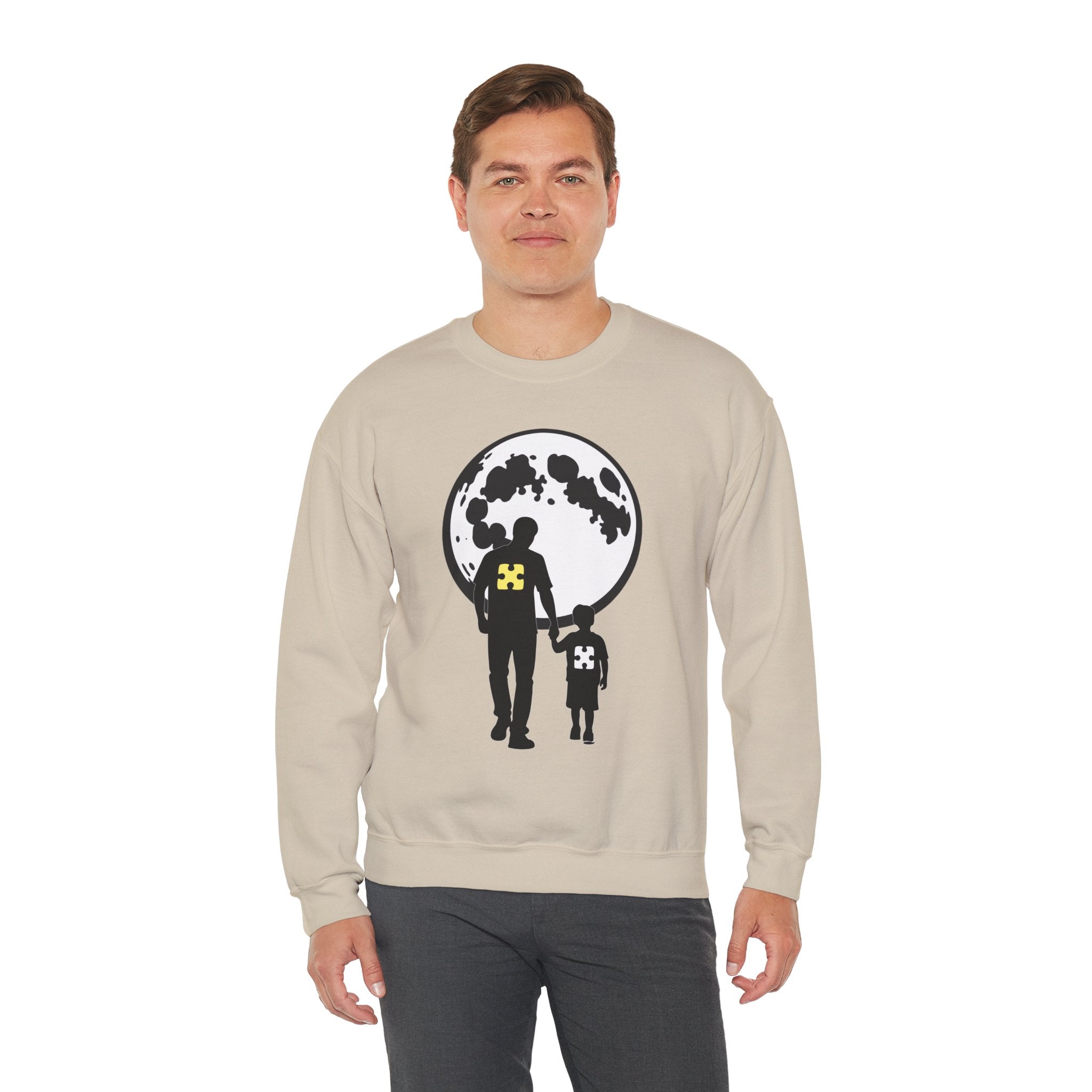 Crewneck Sweatshirt – Moonlit Parent & Child Silhouette Graphic