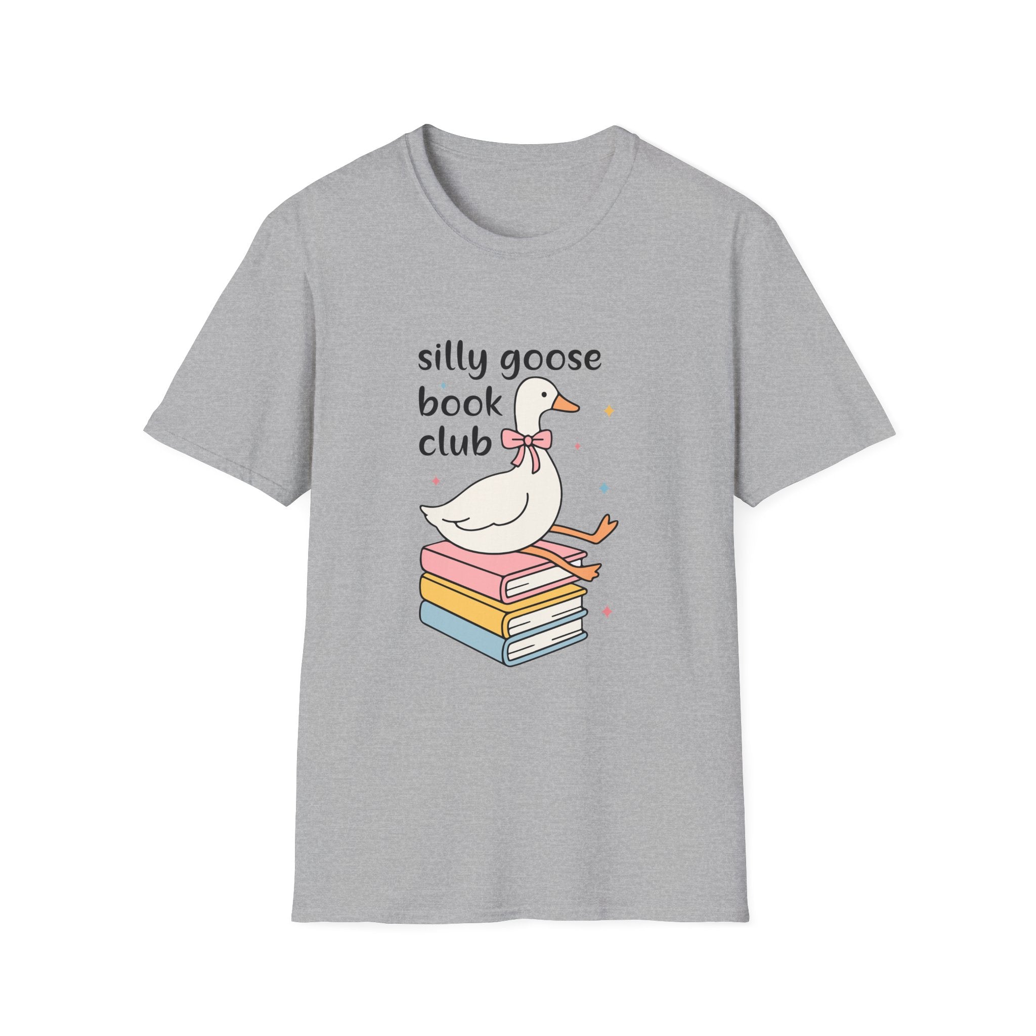Silly Goose Book Club T-Shirt — Cute Reading Tee with Goose on Books