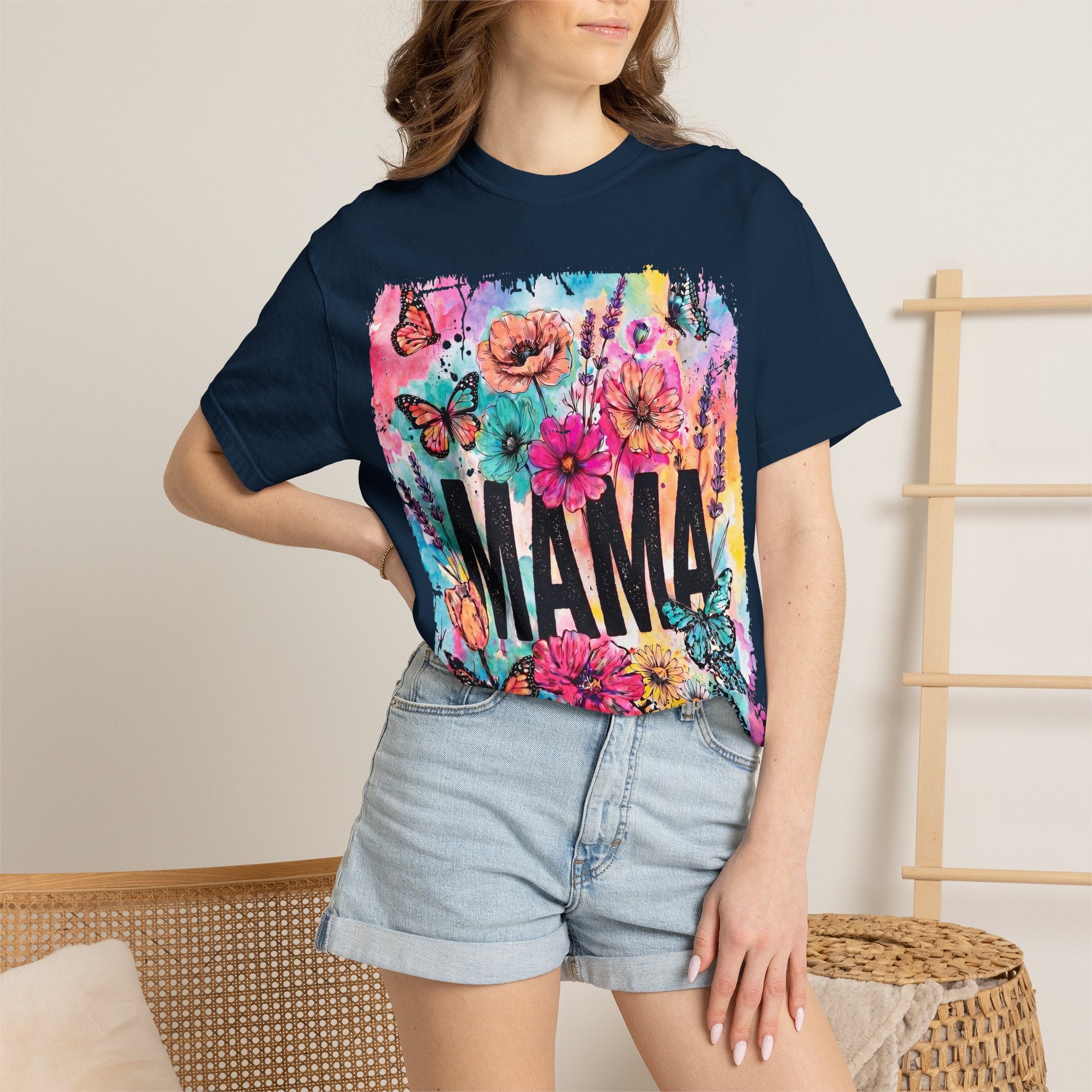 Mama Floral Tee — Colorful Butterflies & Flowers Mother's Day T-Shirt
