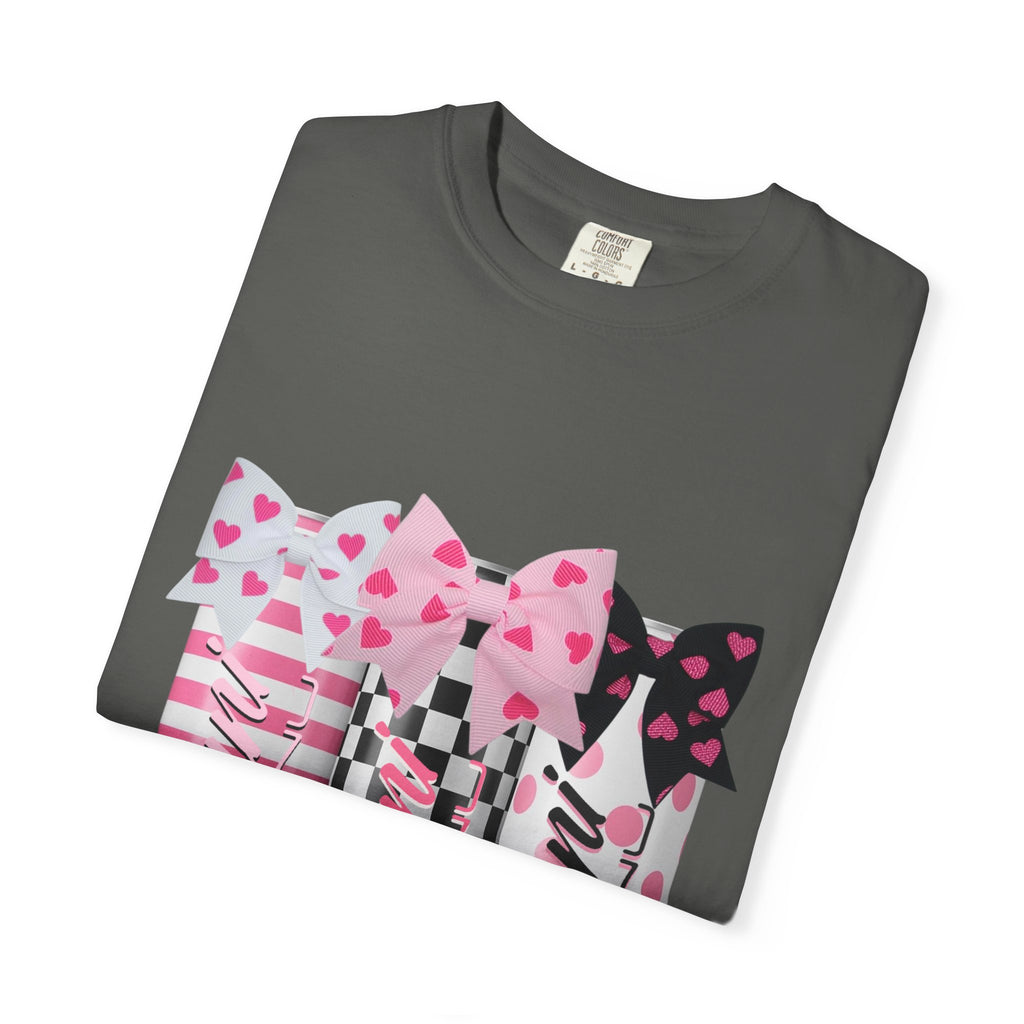 Lipstick Trio Graphic T-Shirt — Pink Bow Cosmetic Design