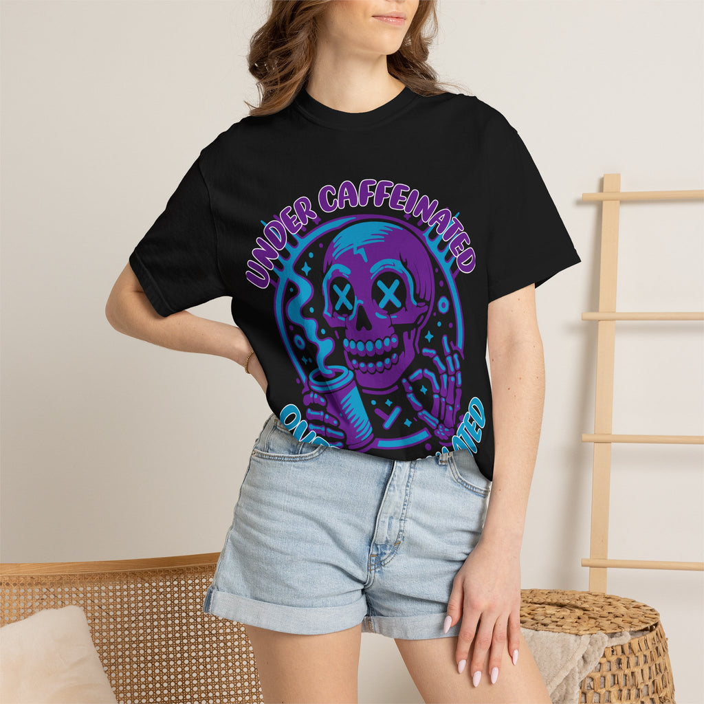 Under Caffeinated Over Stimulated Skull T-Shirt