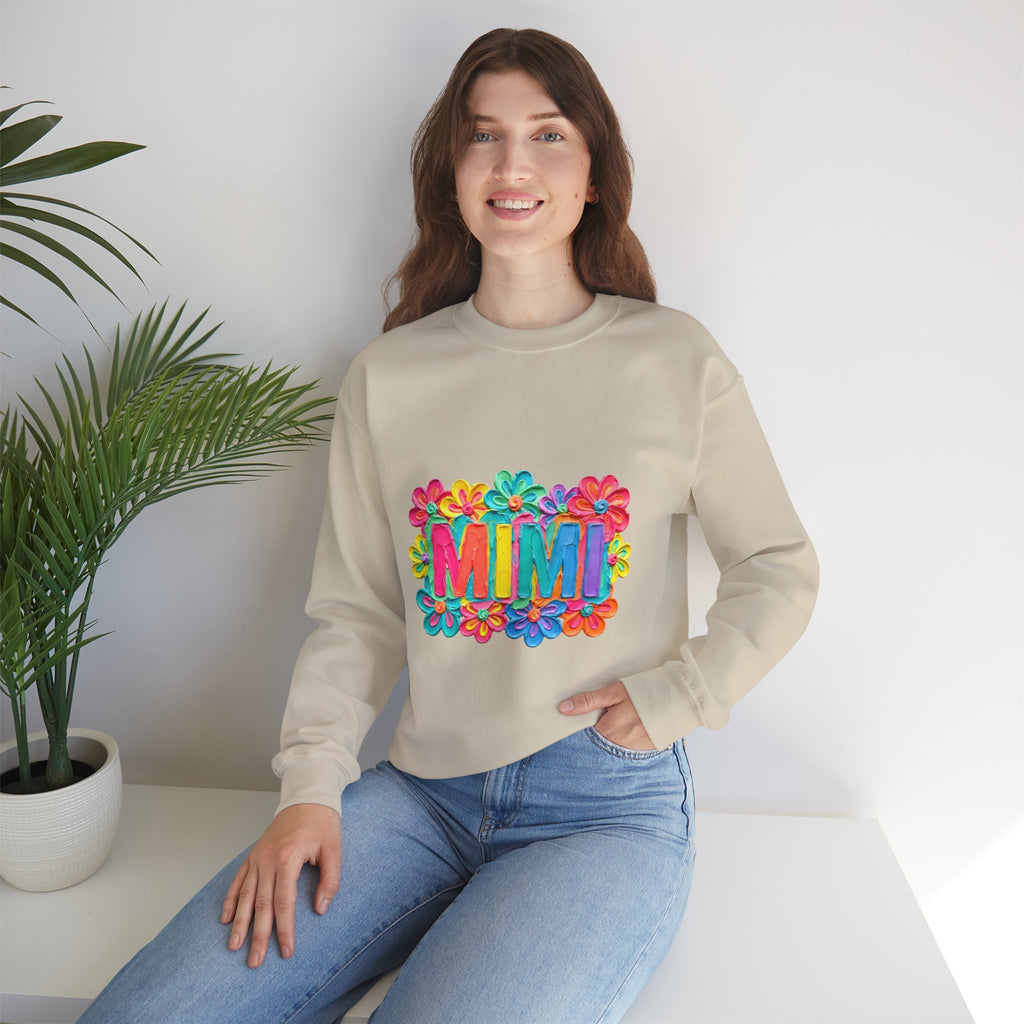 Mimi Floral Crewneck Sweatshirt — Colorful Retro Flower Graphic