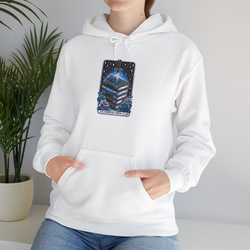 Celestial Books Hoodie — 'Read Between the Stars' Night Sky Book Lover Sweatshirt