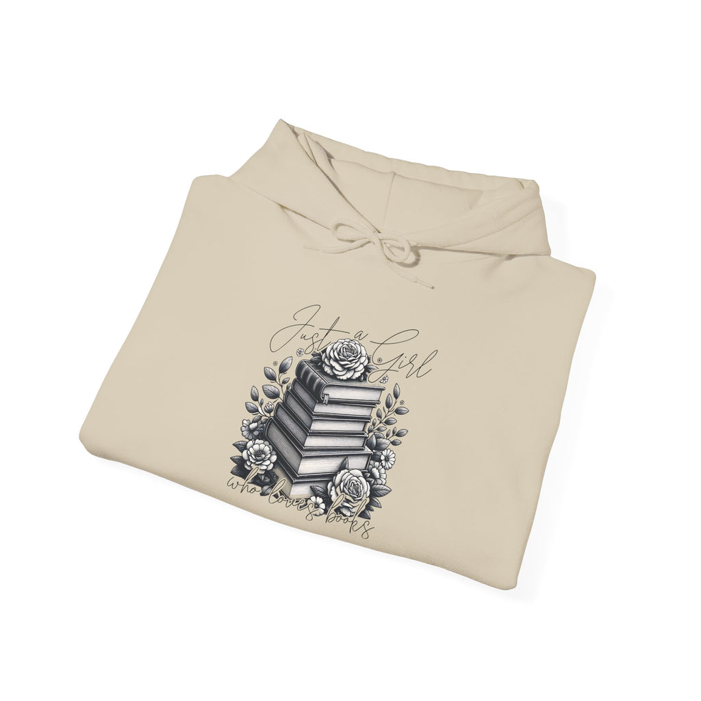 Vintage Stacked Books & Roses Hoodie — Literary Gothic Booklover Sweatshirt