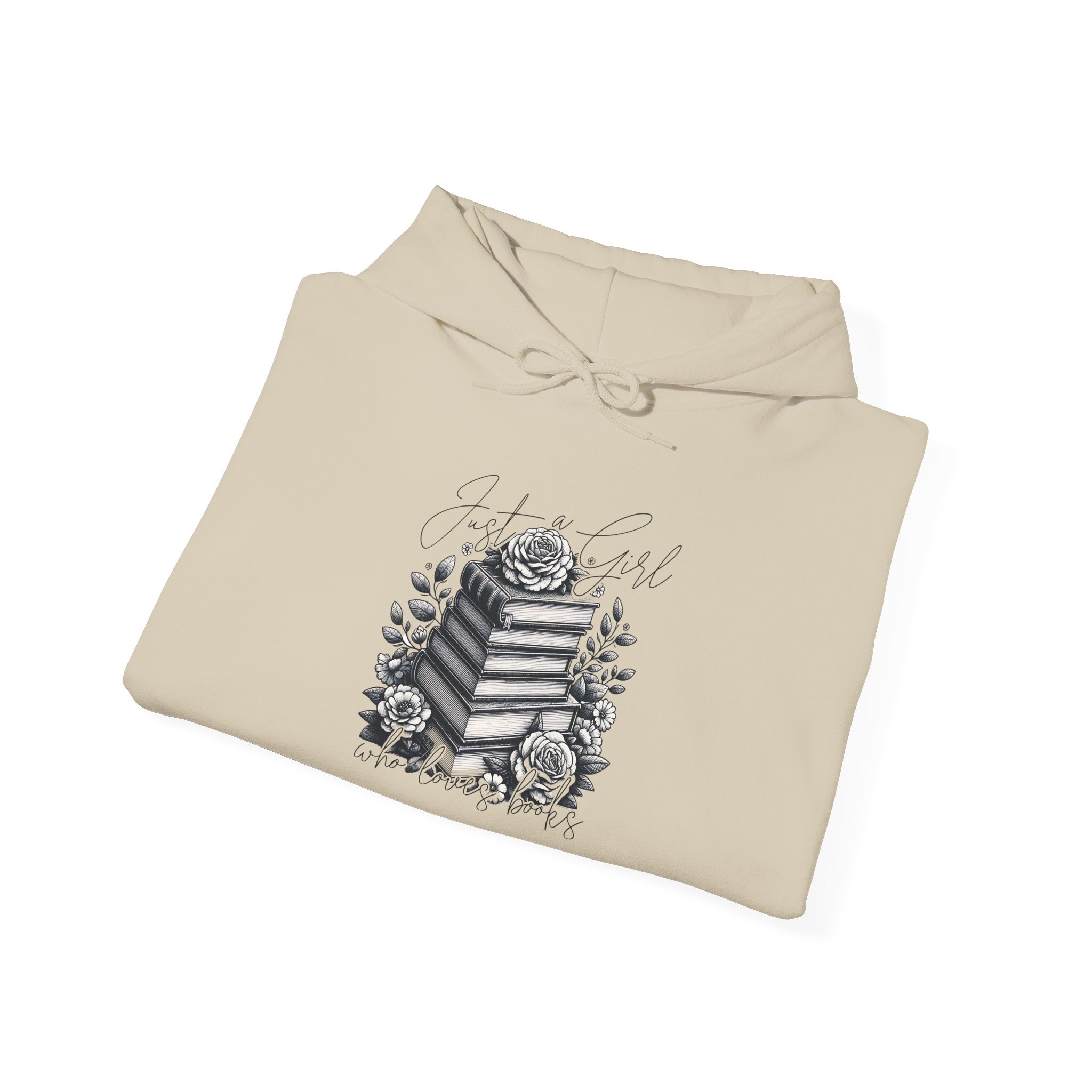 Vintage Stacked Books & Roses Hoodie — Literary Gothic Booklover Sweatshirt