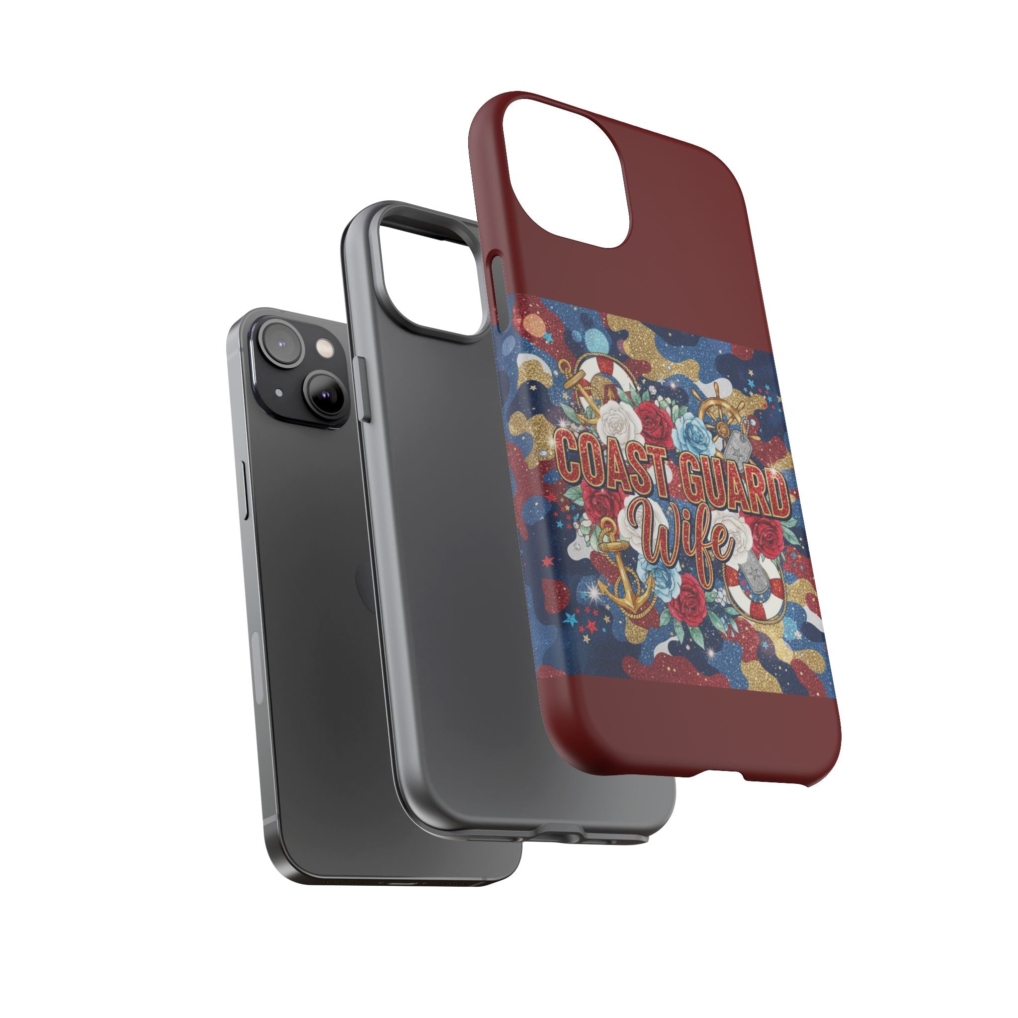 Coast Guard Wife Tough Phone Case — Patriotic Anchor & Lifebuoy Design